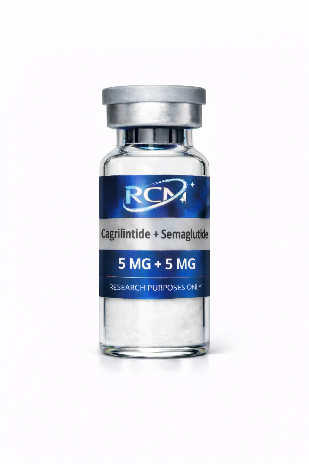 Cagrilintide + Semaglutide research peptide vial by RCM Biosciences