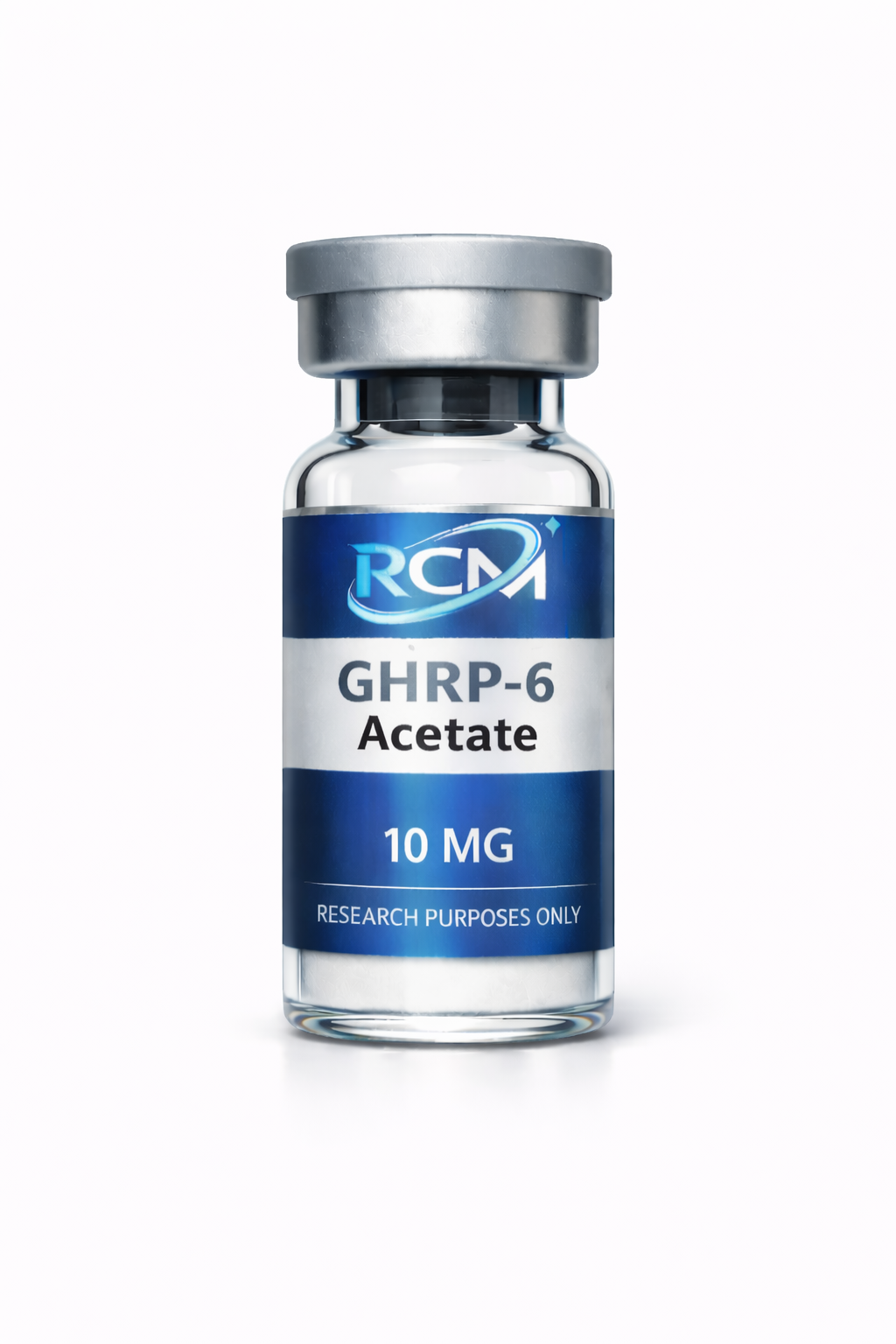 GHRP-6 Acetate research peptide vial by RCM Biosciences