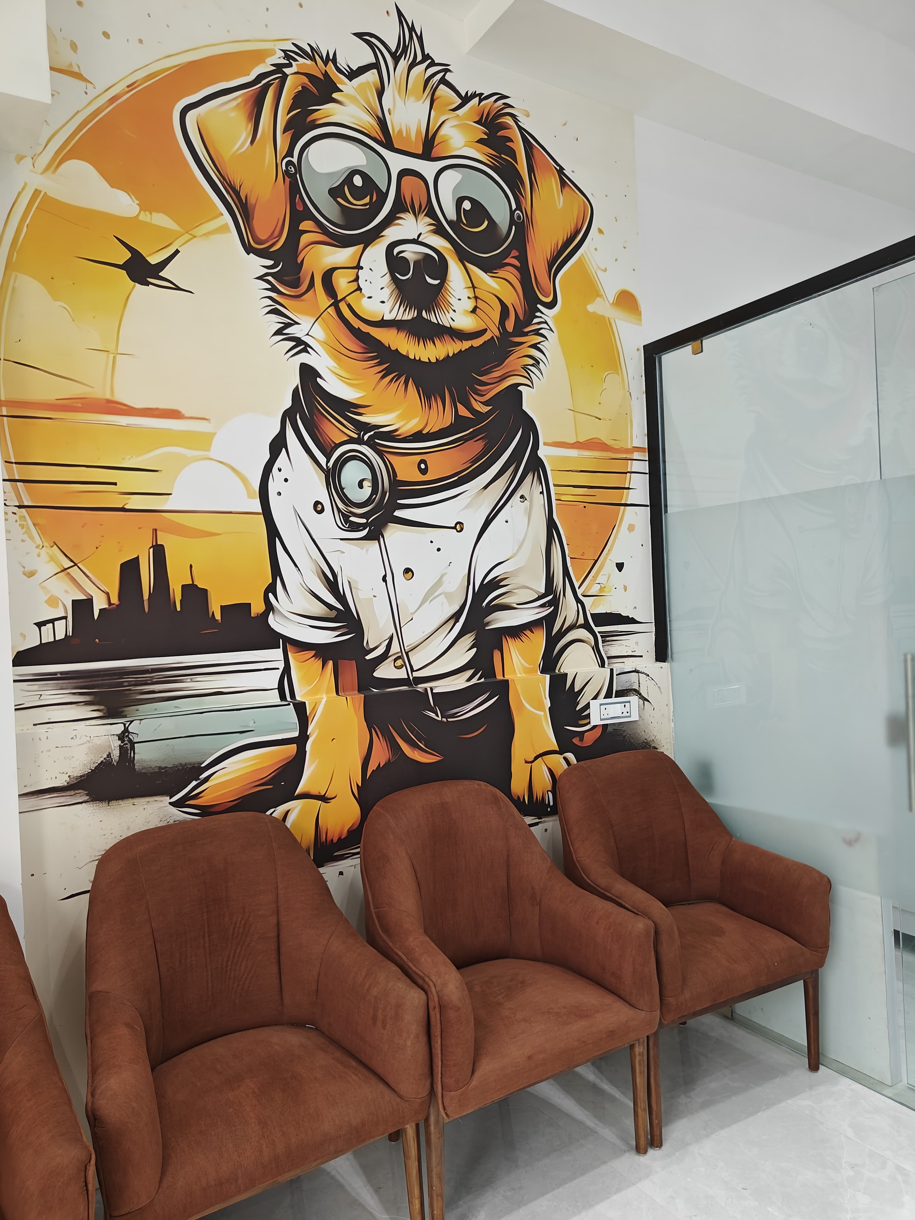 Inside the Ichi and Ori Pet Care clinic, a short drive from Sector 128, Noida (waiting area and consultation rooms)