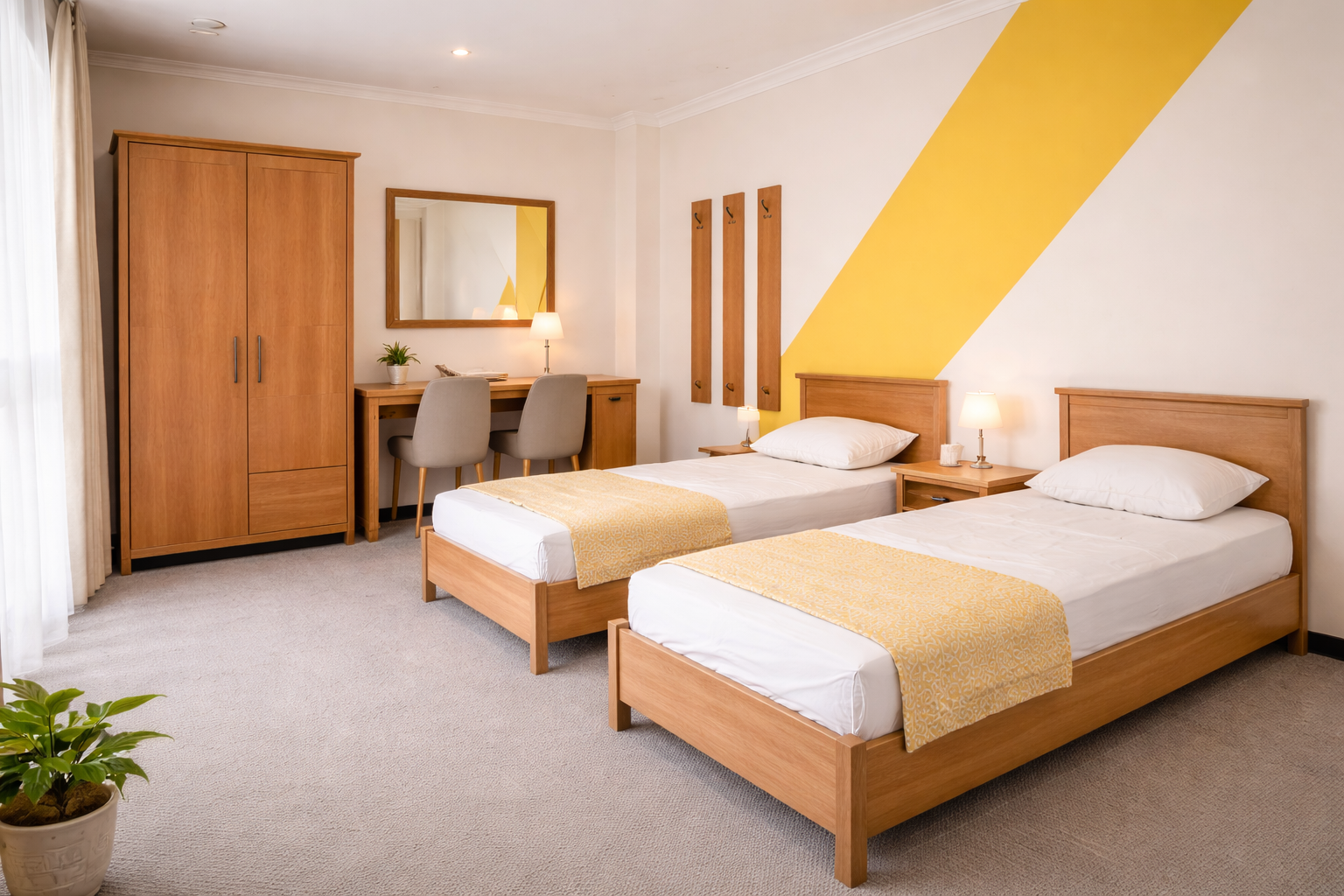 Modern comfortable home stay bedroom