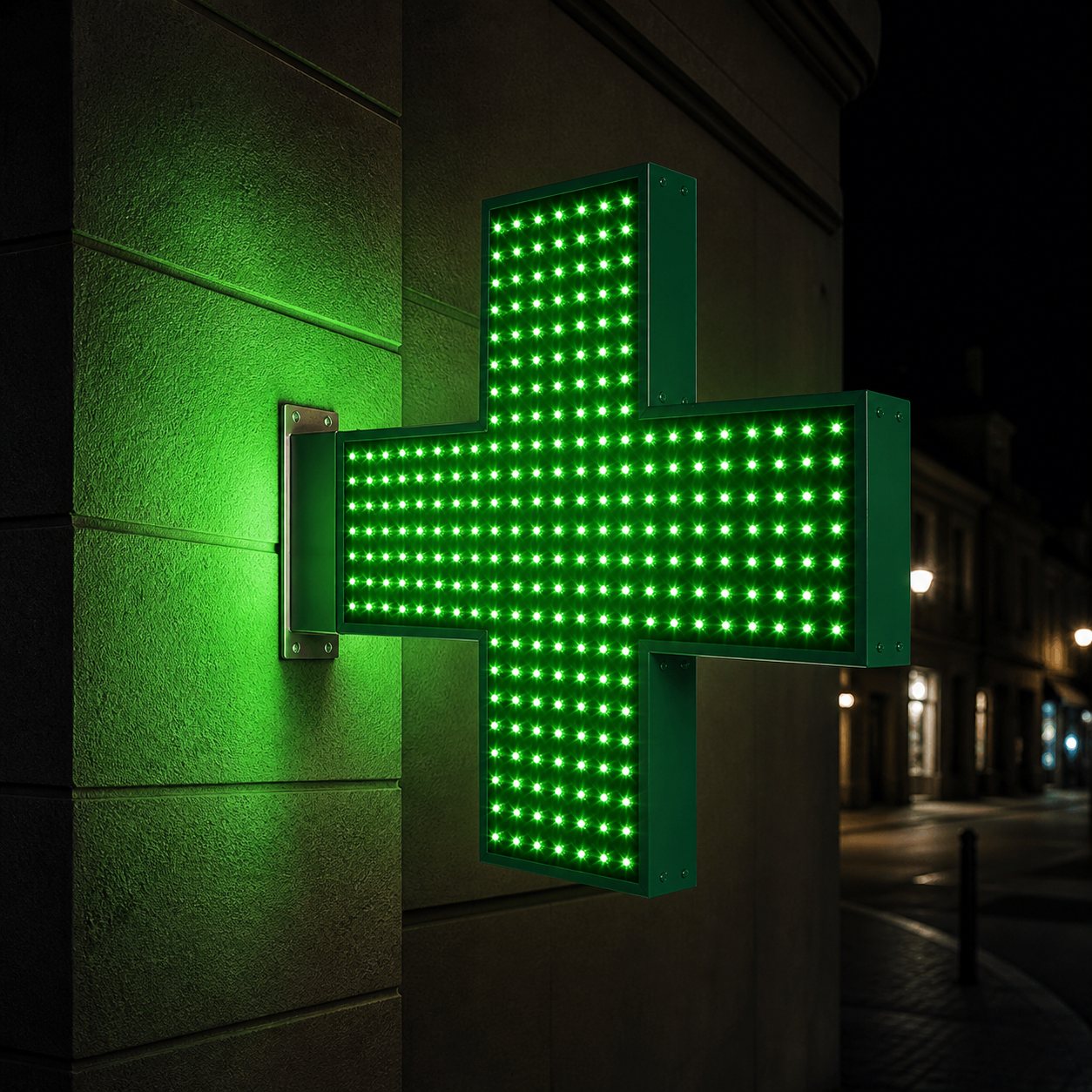Croix de pharmacie point à point