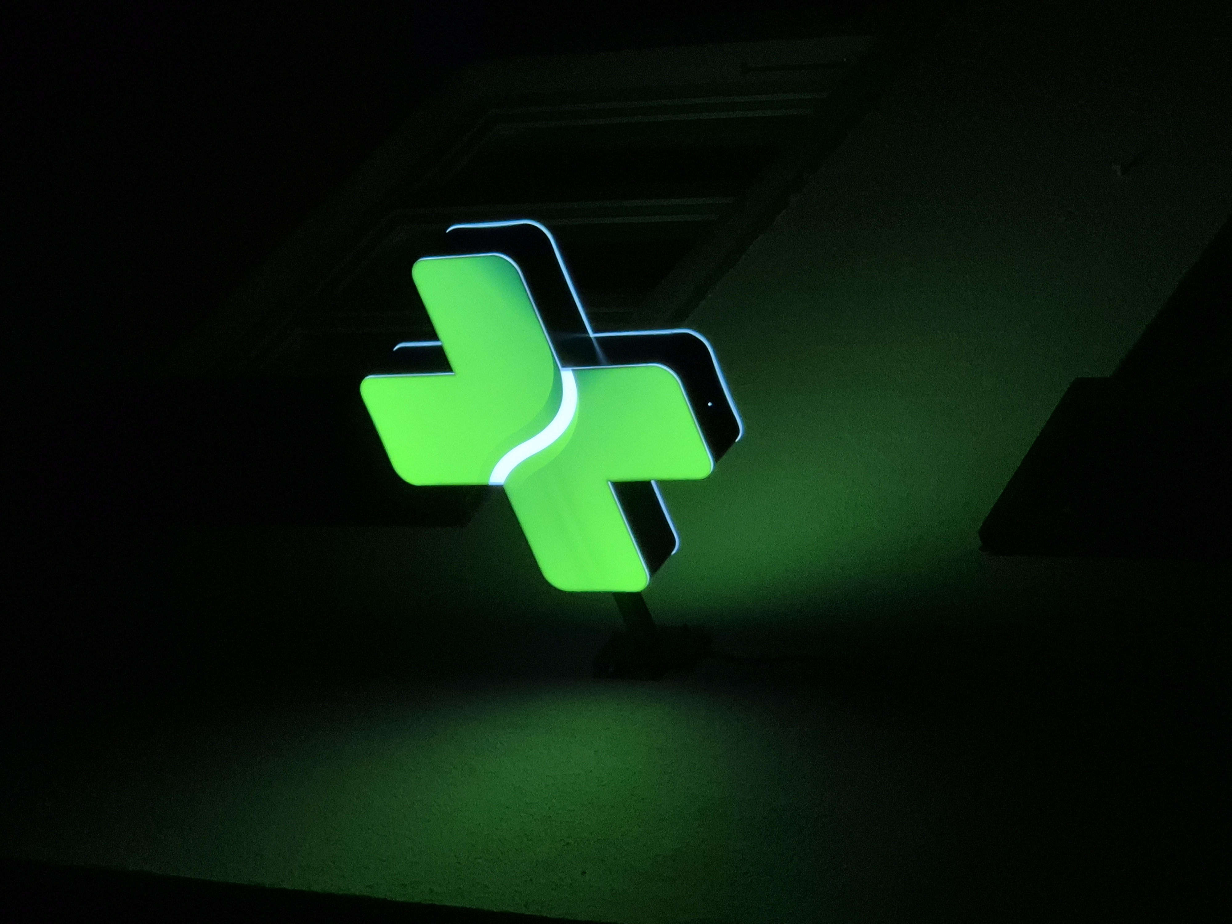 Croix design — vague rétro-éclairée