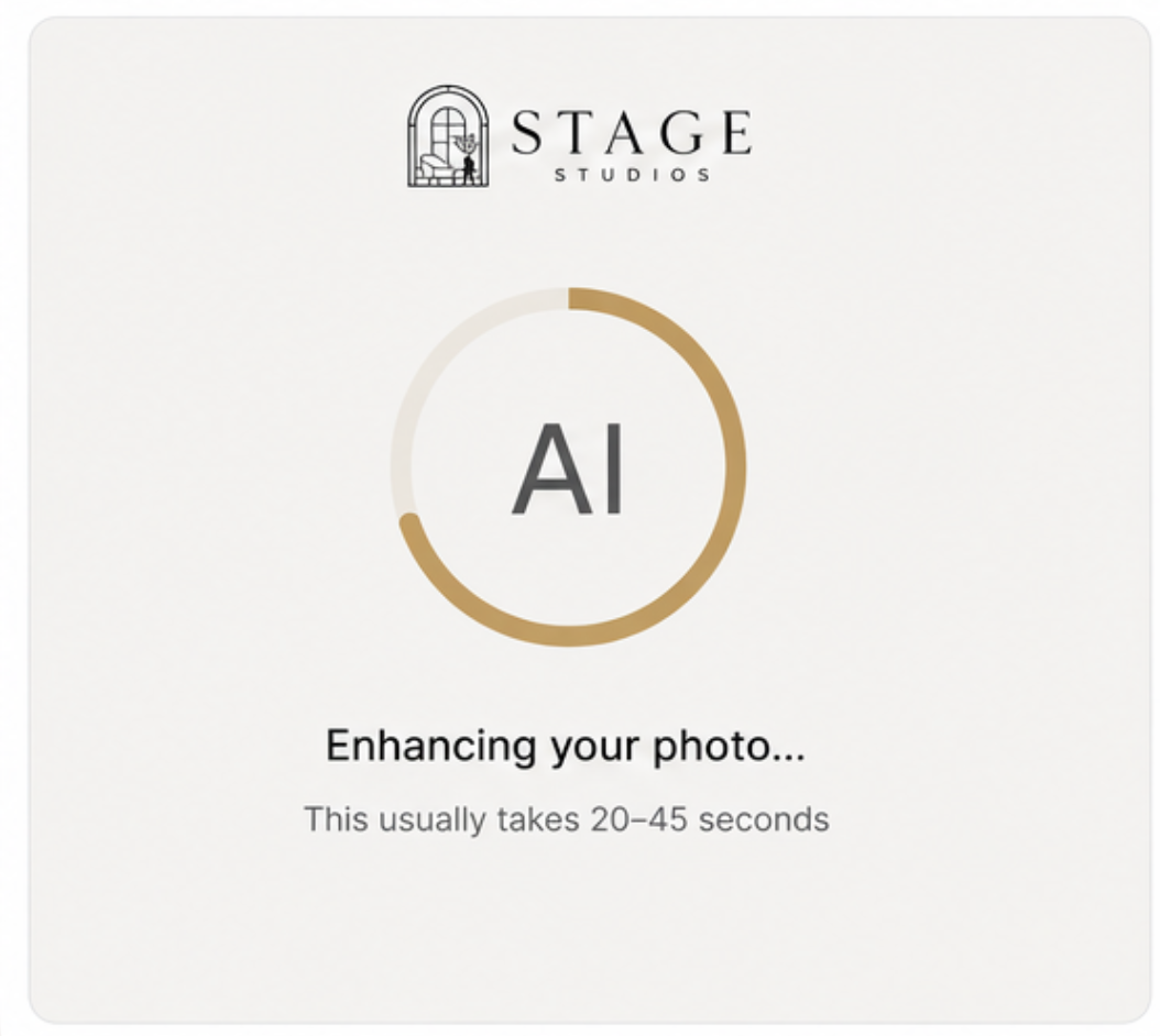 4 of 6 — AI enhancing in progress (20-45 seconds)