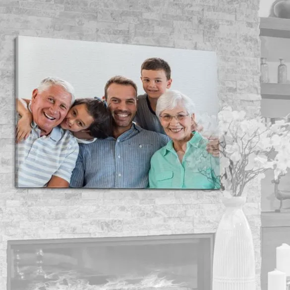 Beautiful canvas prints - family memories on wall