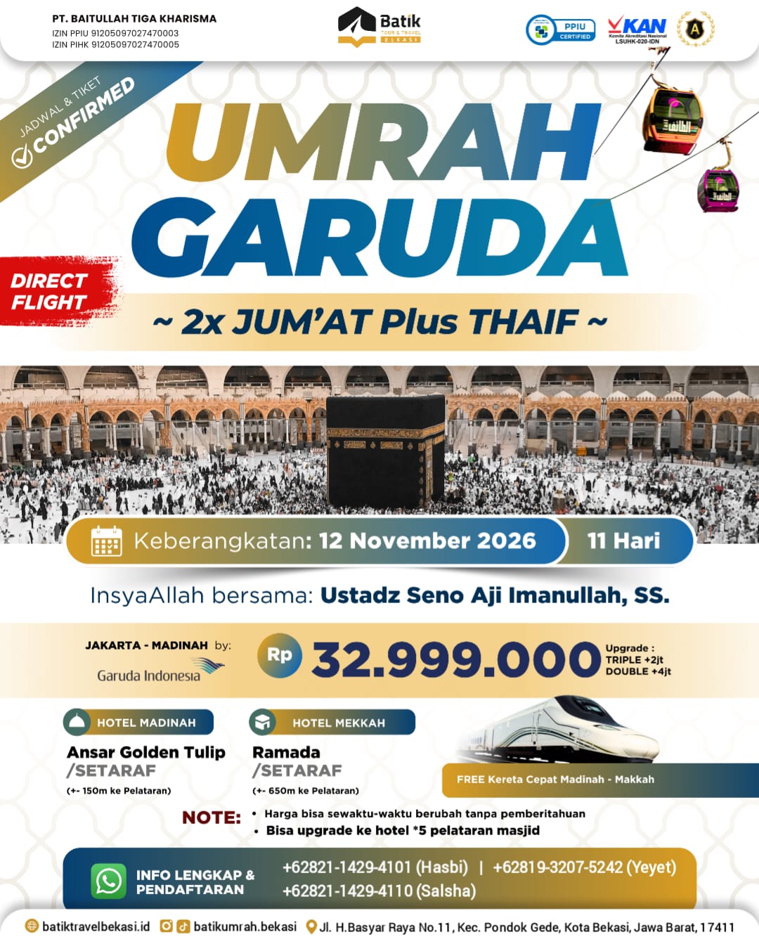 Umrah SILVER 2X JUMAT + KC + Thaif
