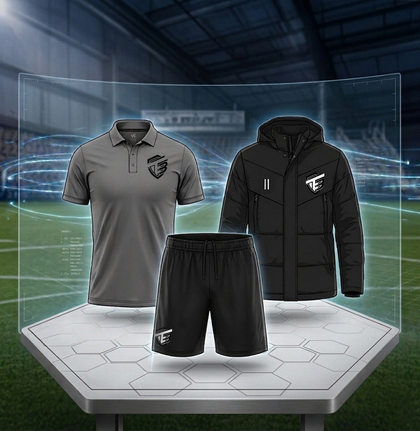 Training & travel wear — polo, shorts and padded jacket