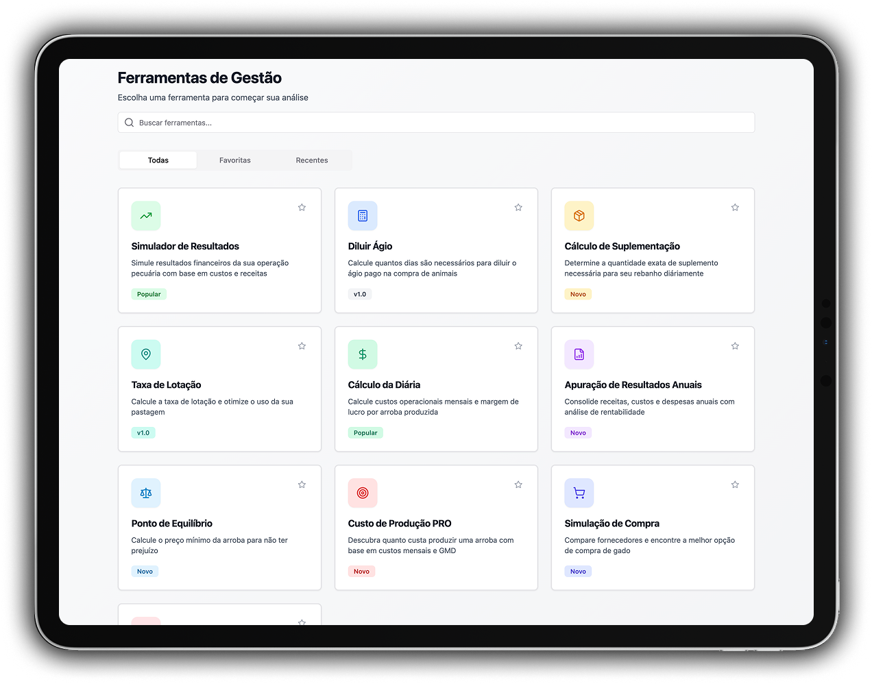 Sistema SGF — Ferramentas de Gestão no iPad