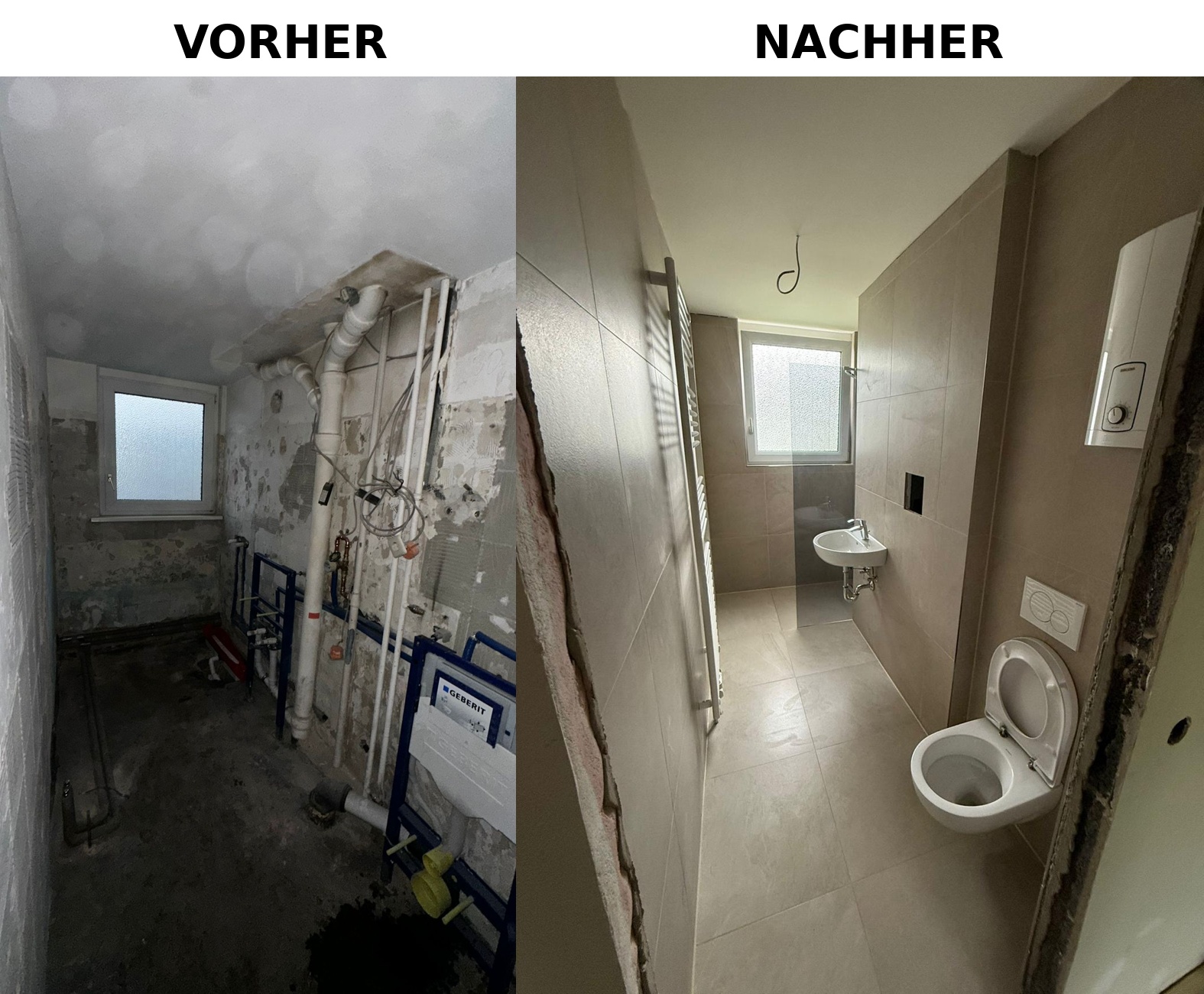 Badsanierung Vorher / Nachher – Referenzprojekt