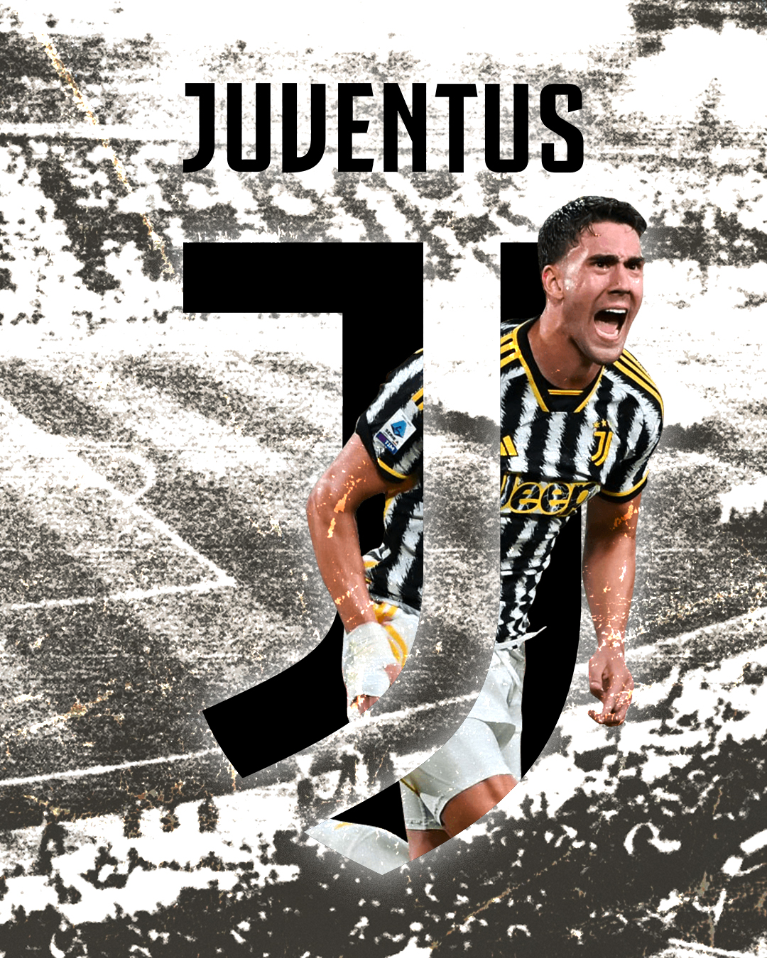 Dušan Vlahović — Juventus FC, sport graphic edit