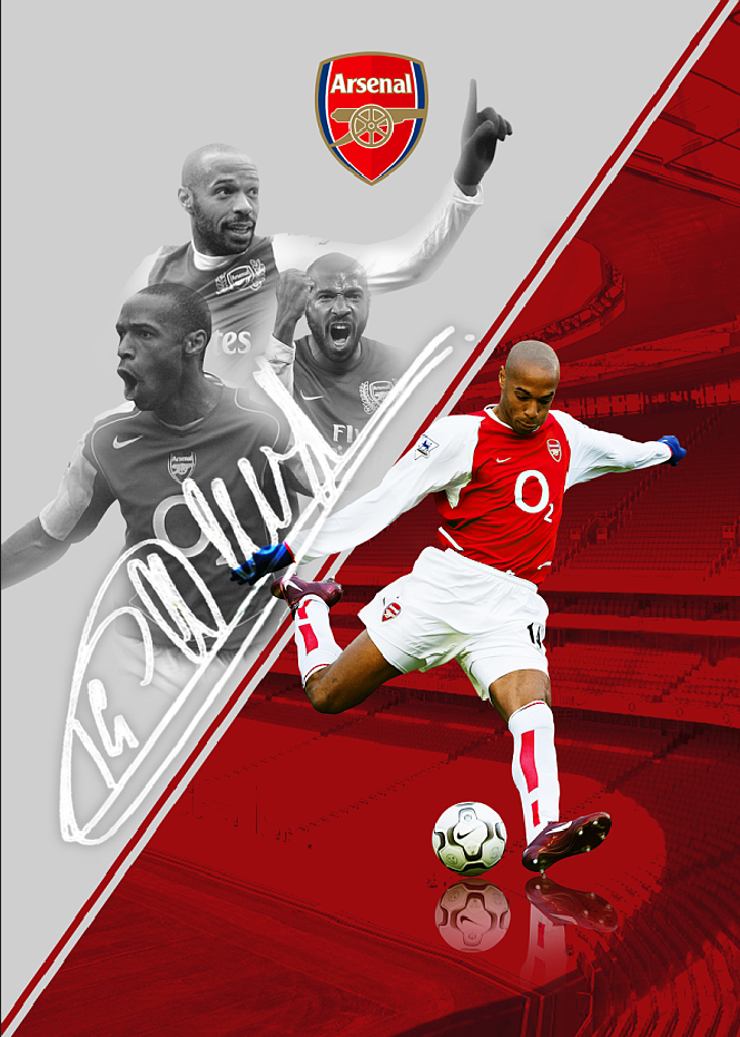 Thierry Henry — Arsenal FC, sport graphic edit