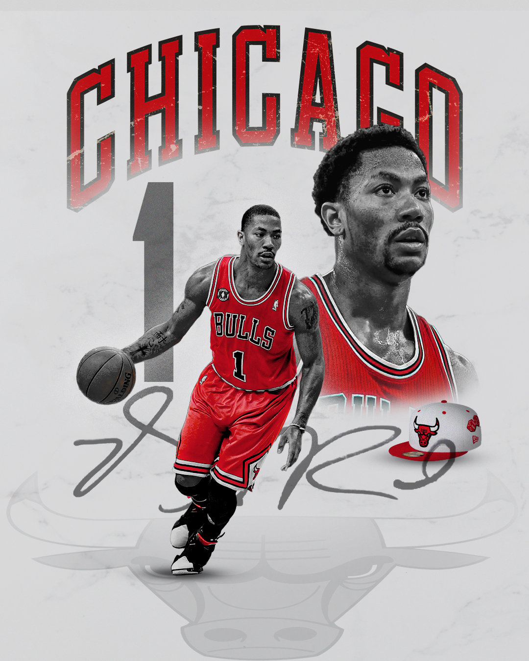 Derrick Rose — Chicago Bulls, sport graphic edit