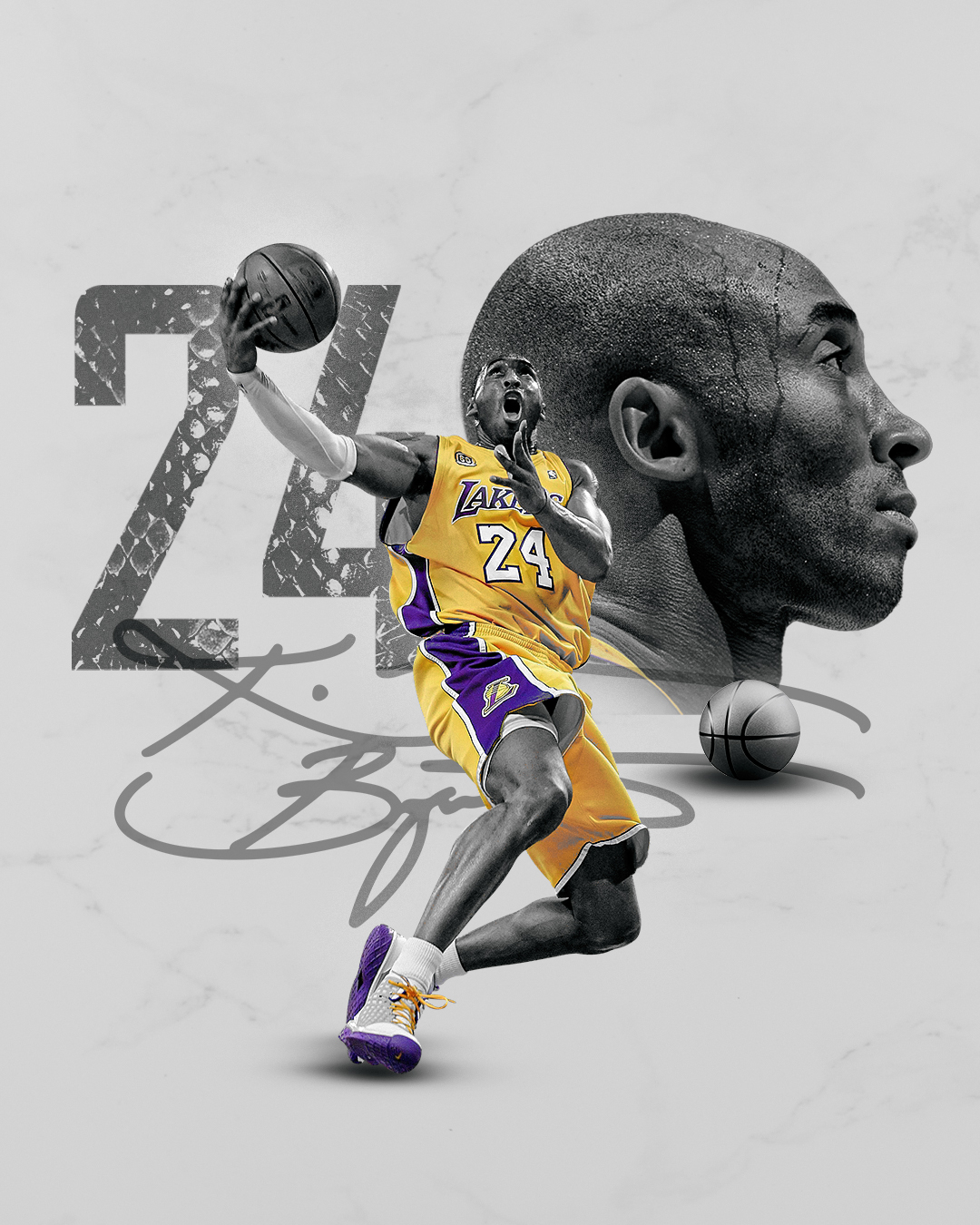Kobe Bryant — Los Angeles Lakers, sport graphic edit