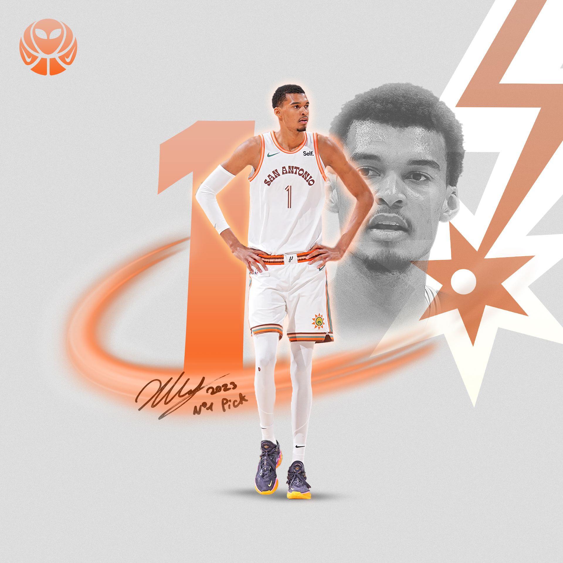Victor Wembanyama — San Antonio Spurs, sport graphic edit