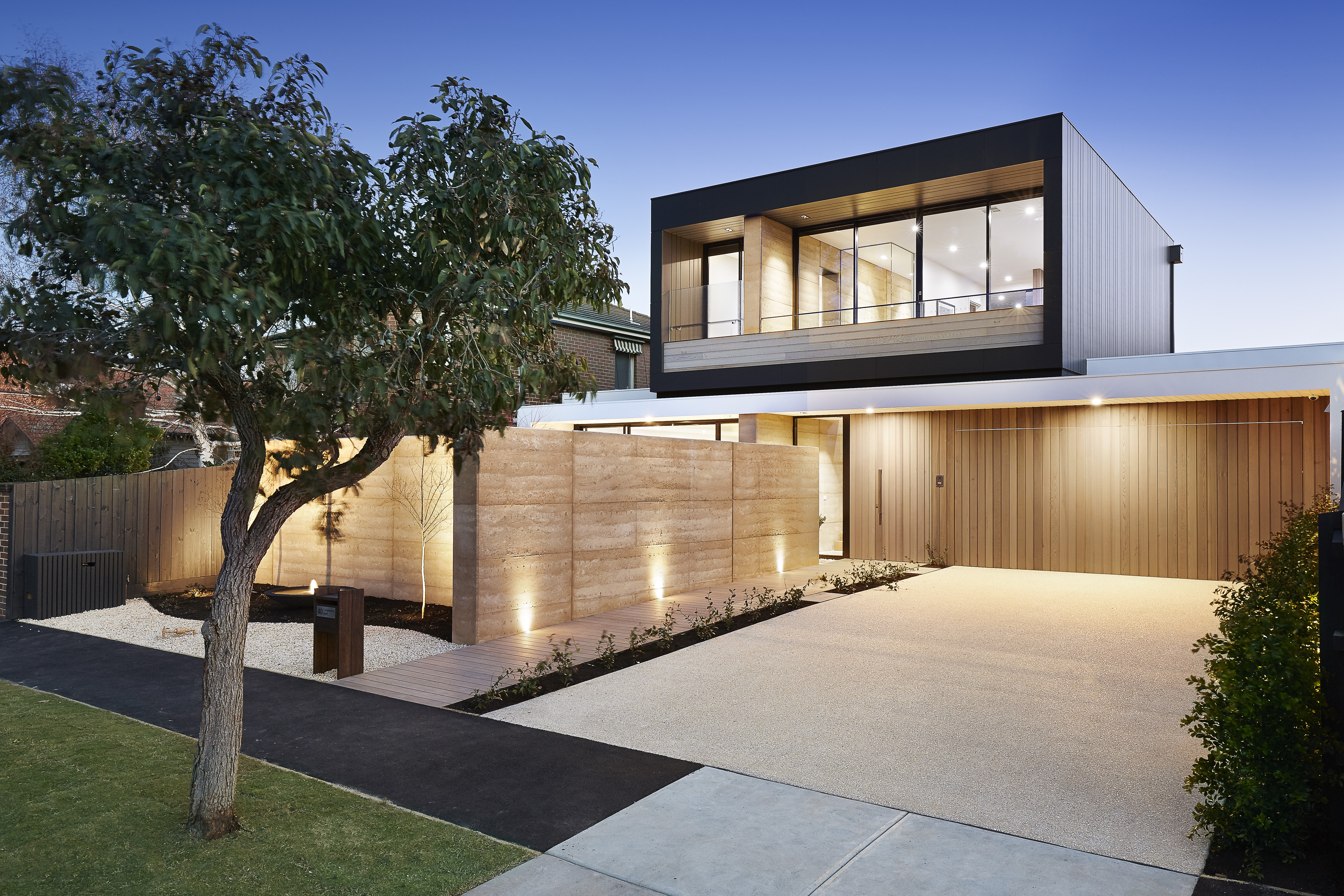 Modern home with security and lighting