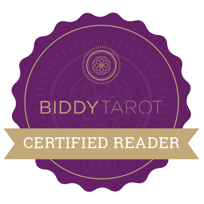 Biddy Tarot Certified Reader badge