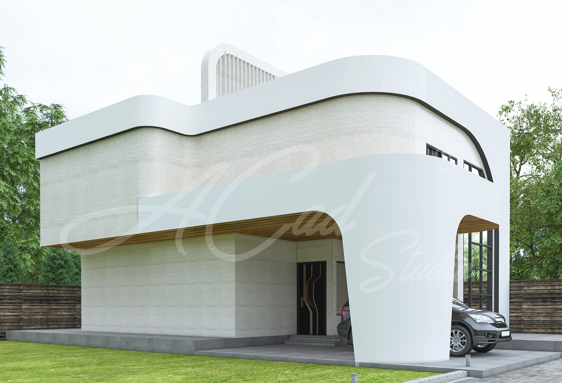 Curvilinear Contemporary Retreat | 200 Sq. Yards