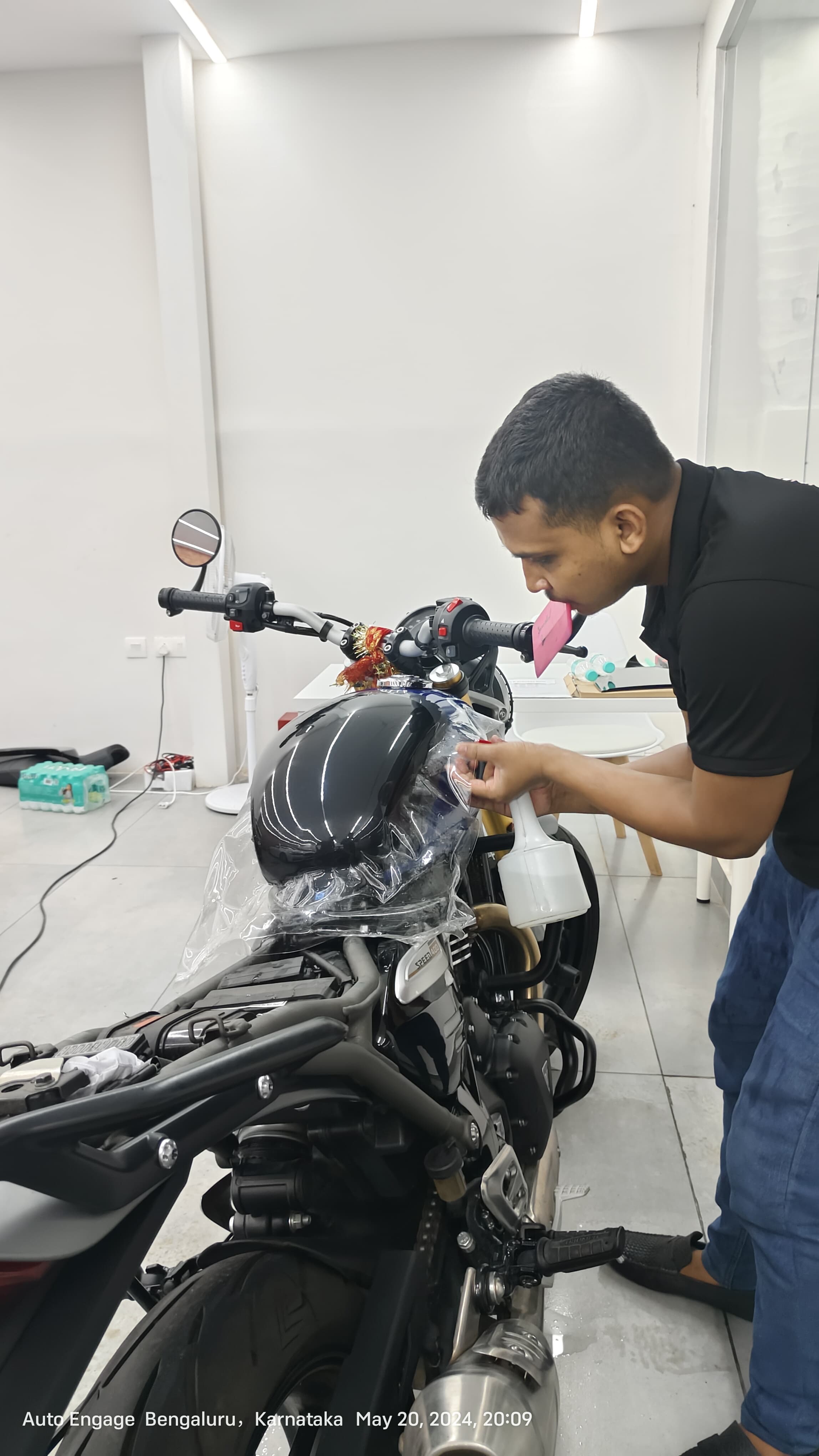 Motorcycle Tank PPF Installation