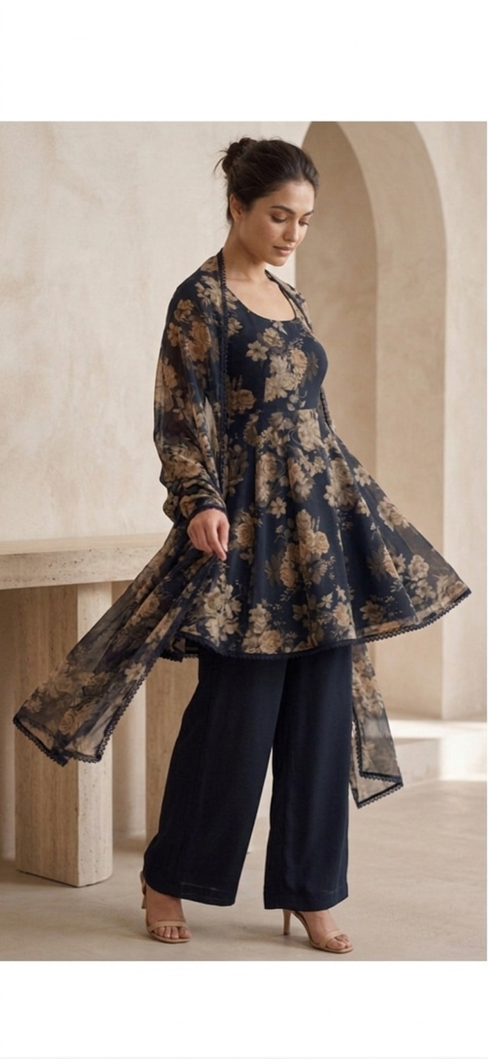 Georgette Short Anarkali 4