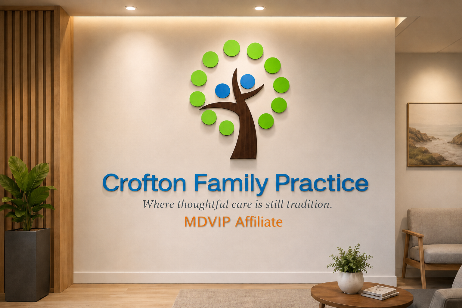 Crofton Family Practice Interior Logo Wall