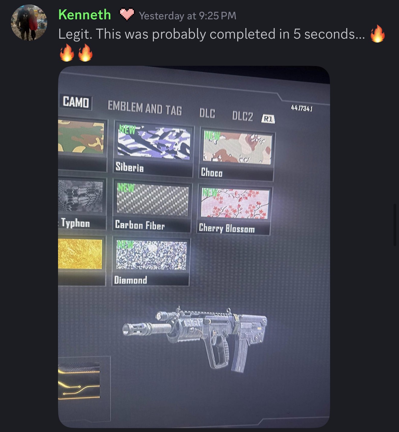 BO2 camo grid with Diamond unlocked