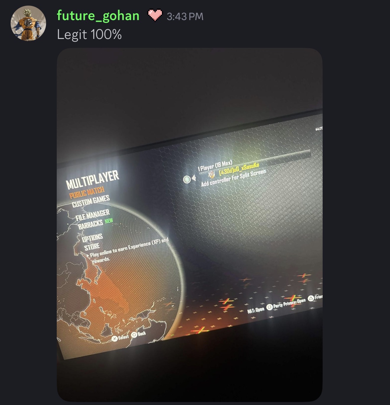 BO2 Prestige Master playercard shown in lobby list