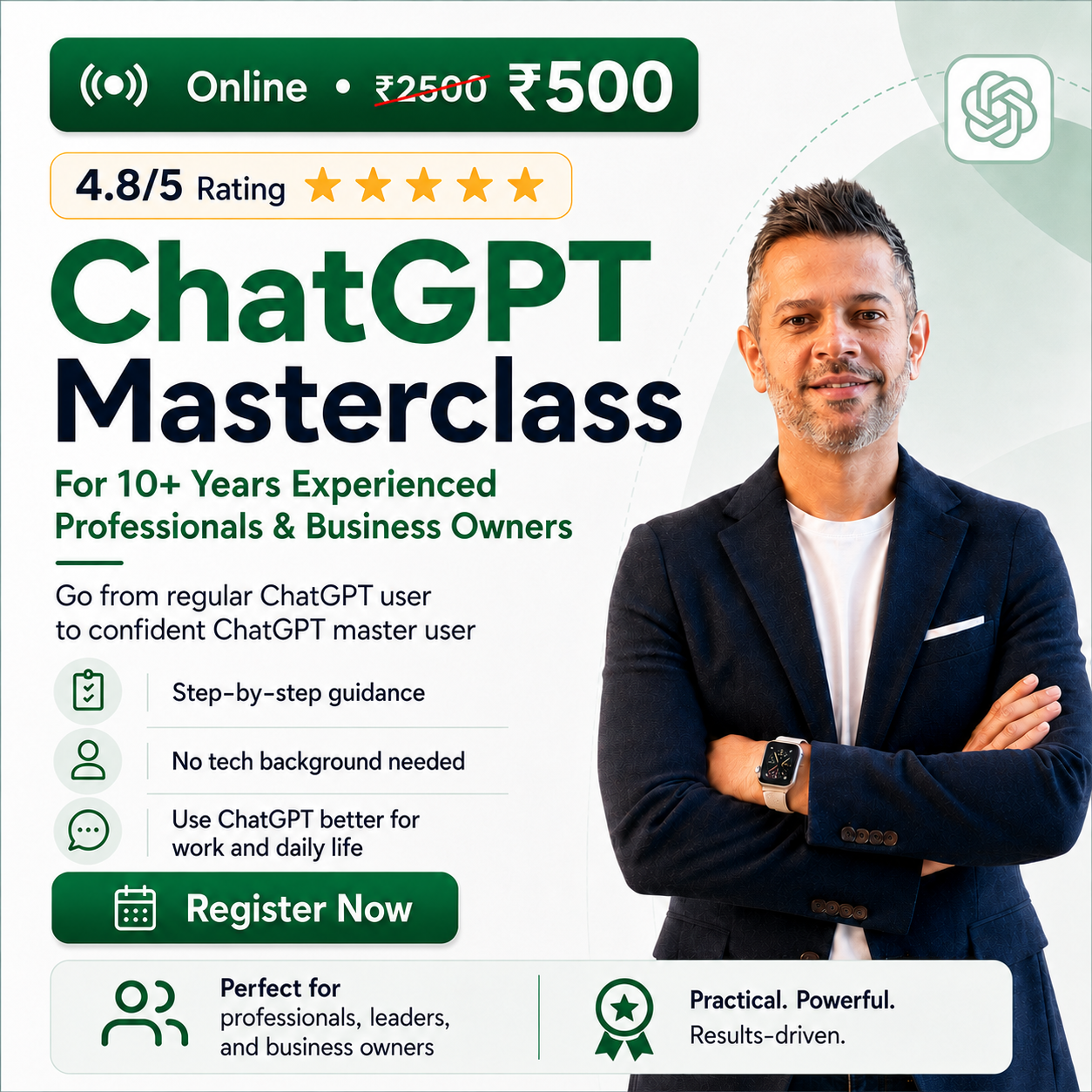 ChatGPT Masterclass — Atul Yadav, a 3-hour AI session for non-technical users