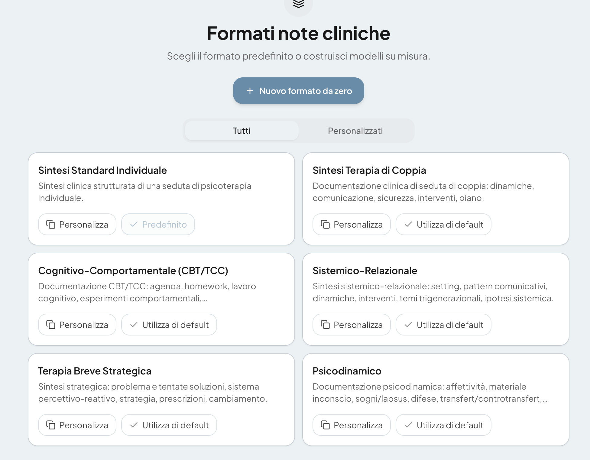 Formati note cliniche Mindwave