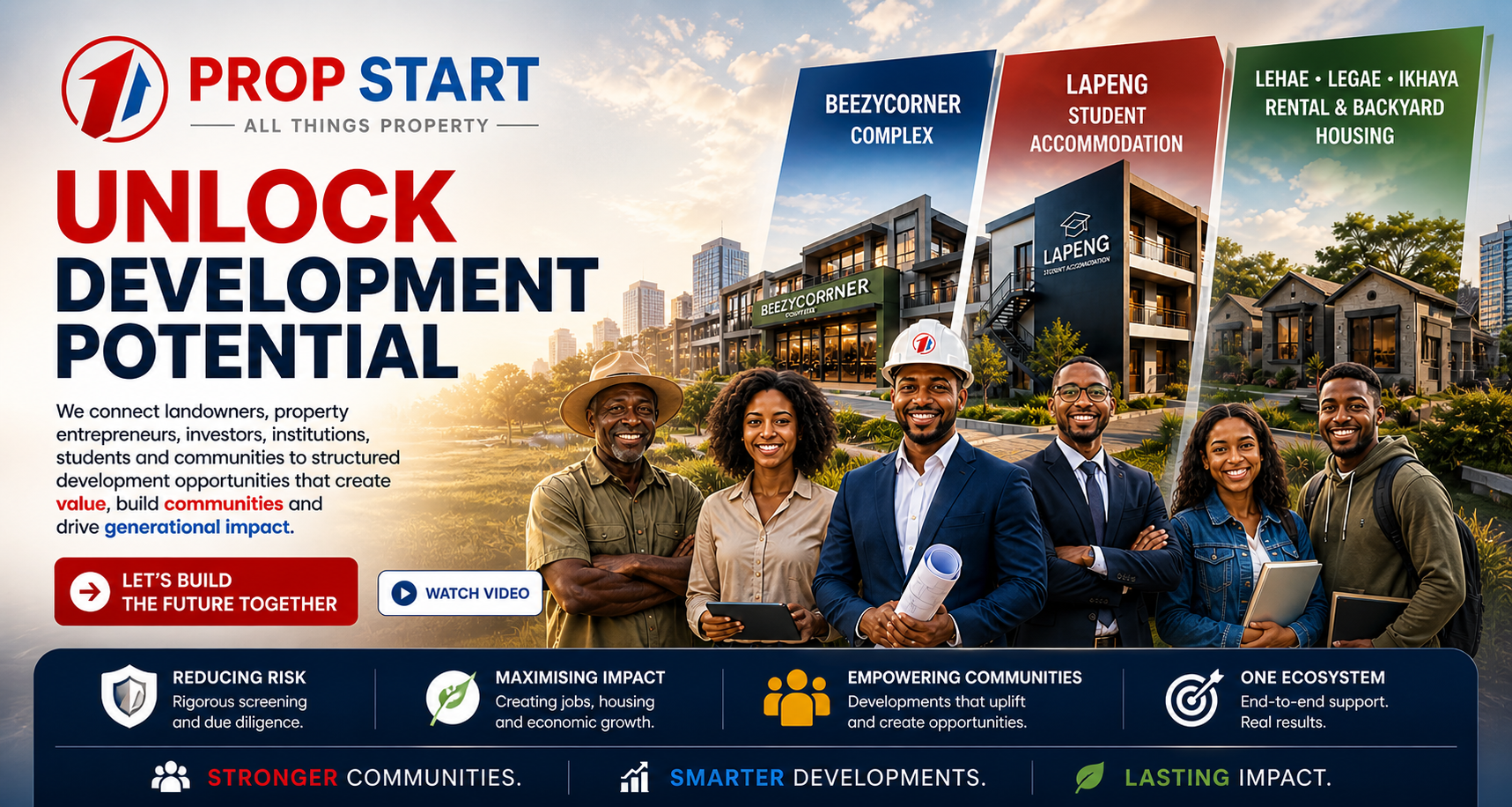 PropStart — Unlock development potential. Stronger communities, smarter developments, lasting impact.