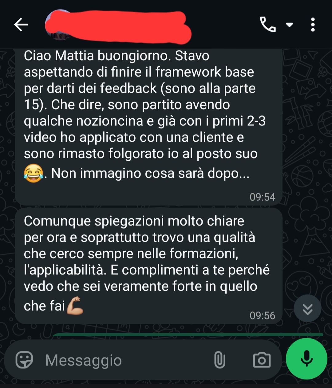 Testimonianza WhatsApp