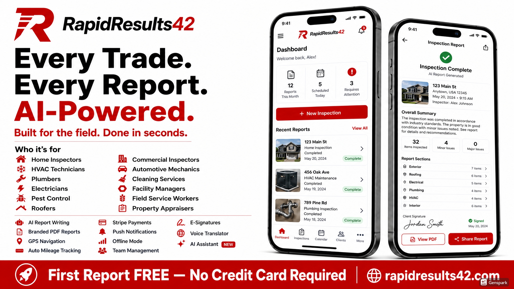 Rapid Results App field service inspection screenshot