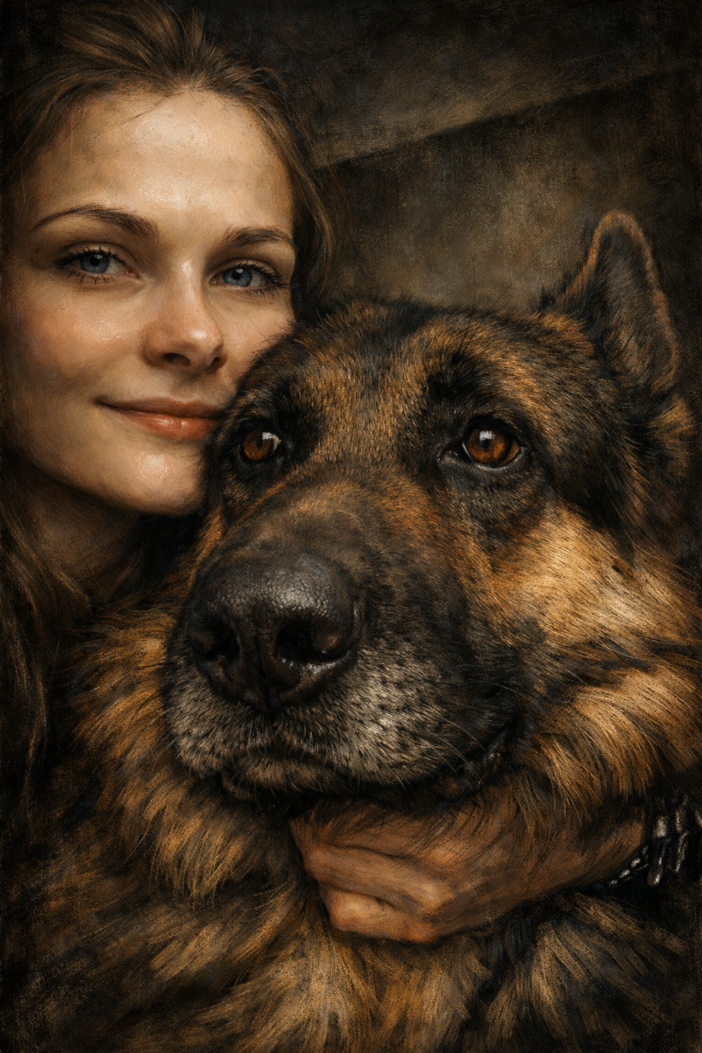 Pet and owner portrait