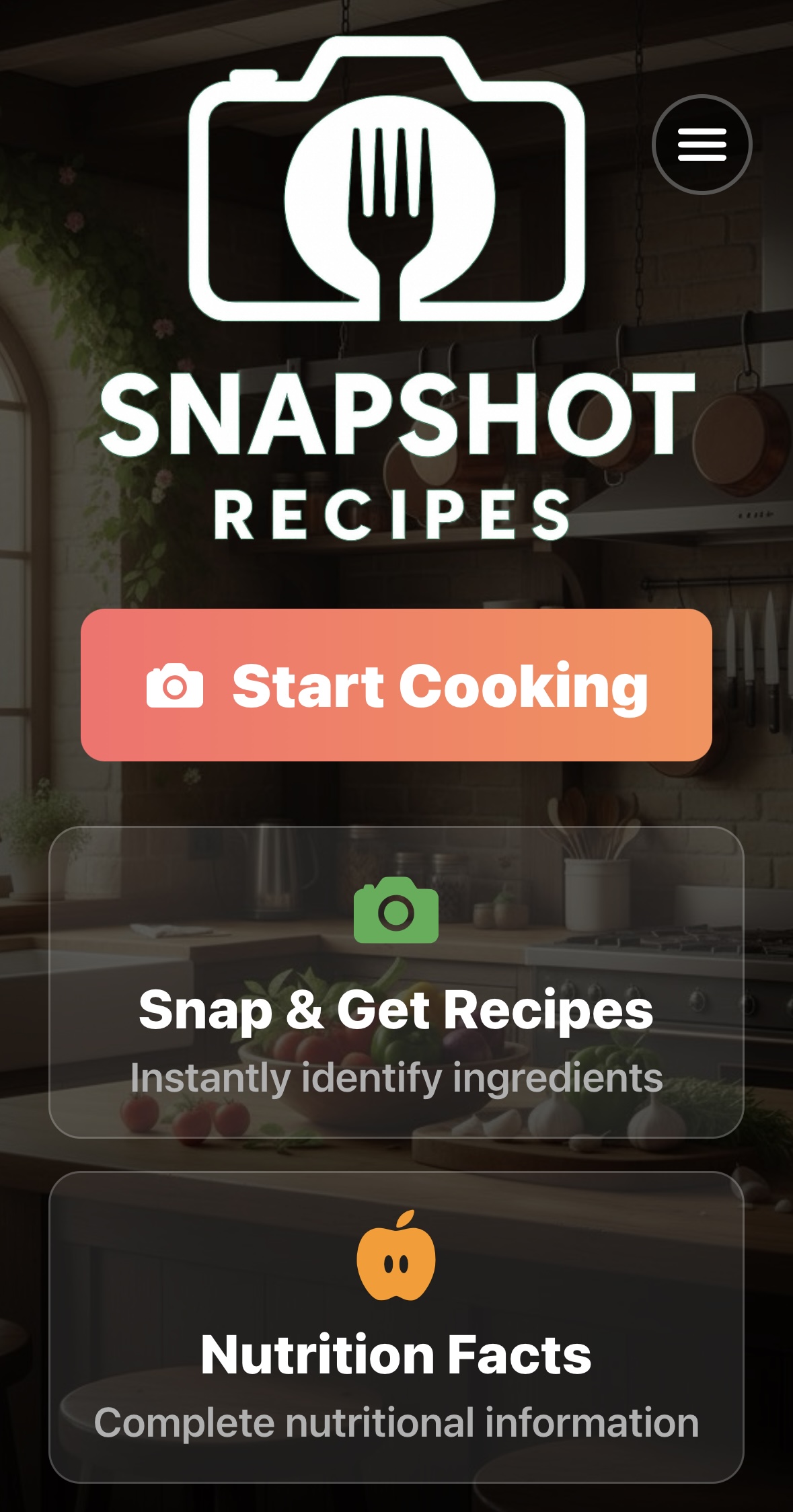 Snapshot Recipes App Screenshot