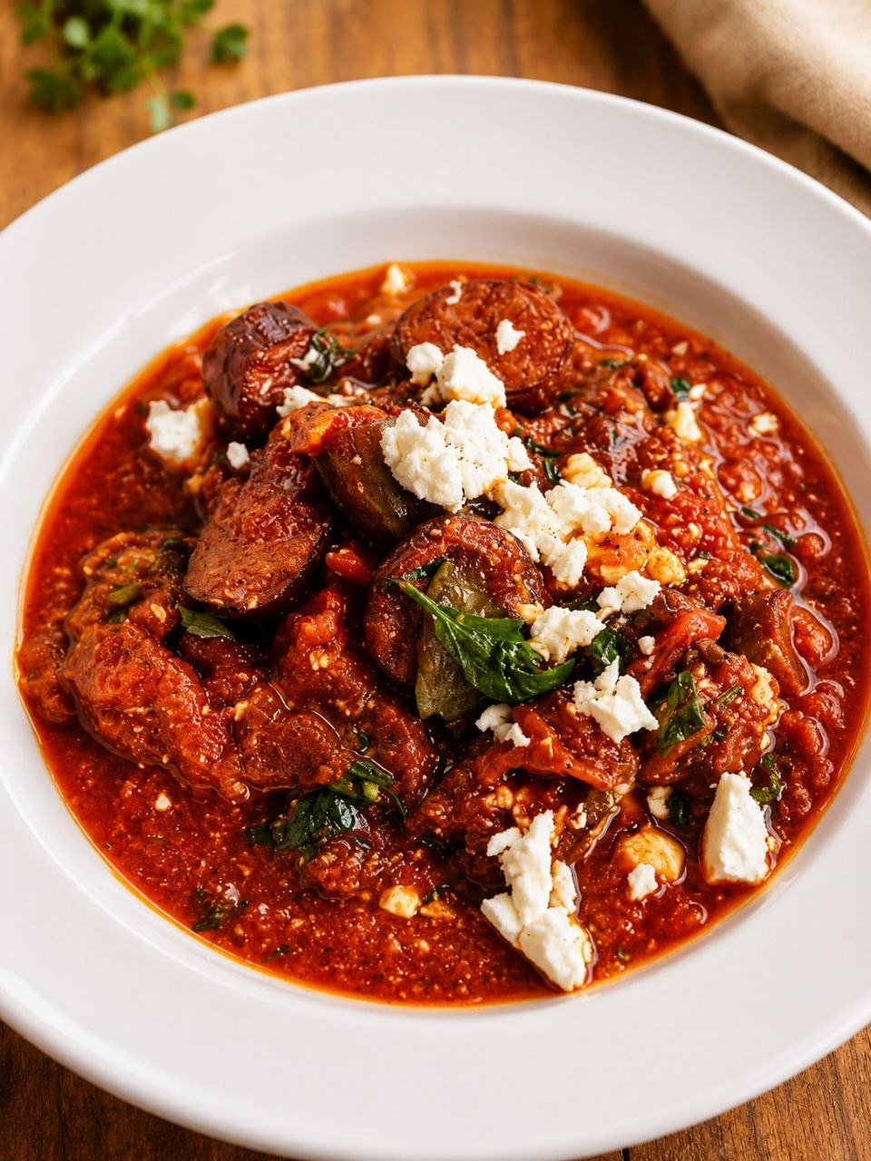 Spetsofai (Greek Sausage & Peppers)