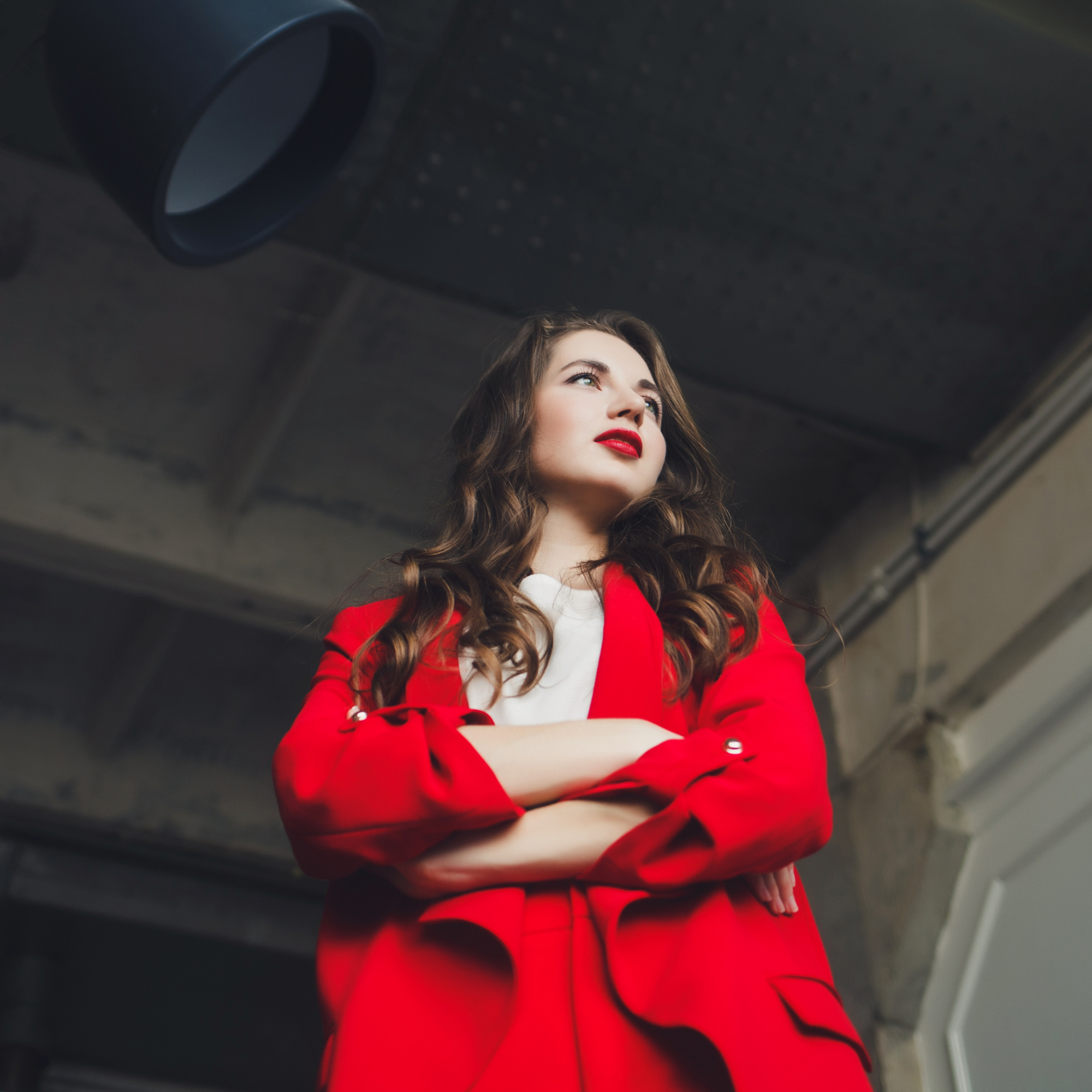Professional in red