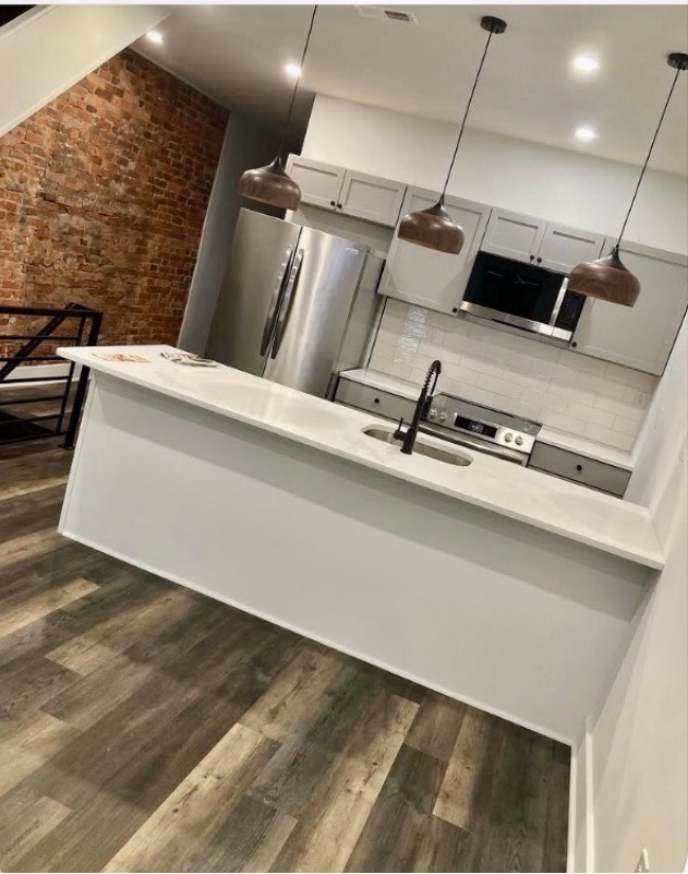 Renovated kitchen showing quality finishes