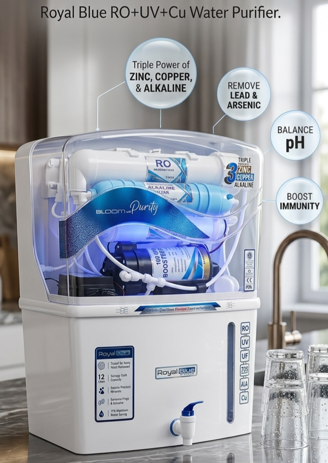 Royal Blue RO UV Copper Alkaline water purifier for sale in Lucknow