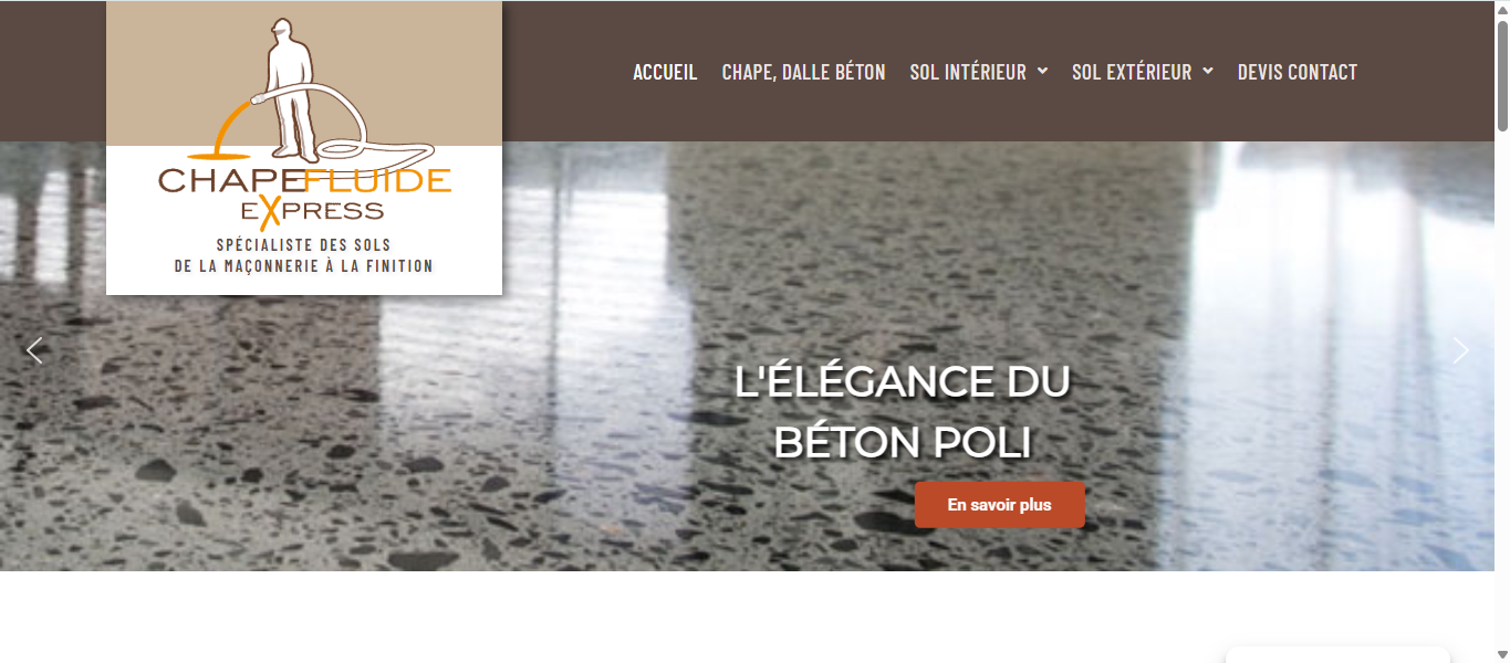 Aperçu du site — Chape Fluide Dijon