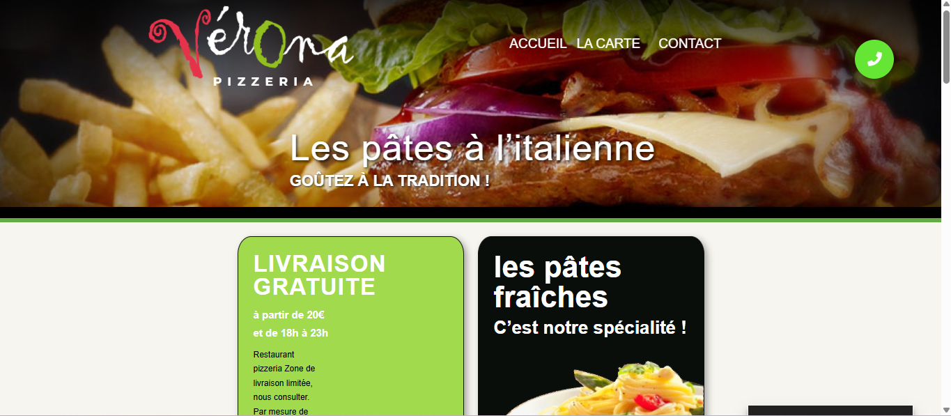 Aperçu du site — La Vérona
