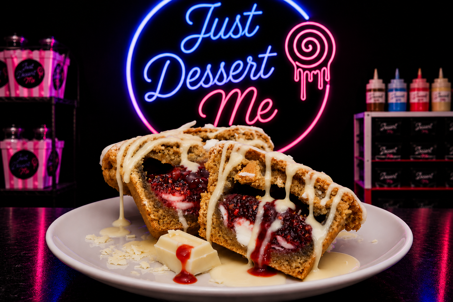 White Chocolate & Raspberry Cookie Pie — fresh-baked Cookie Pies Hamilton, made in Hillcrest by Just Dessert Me