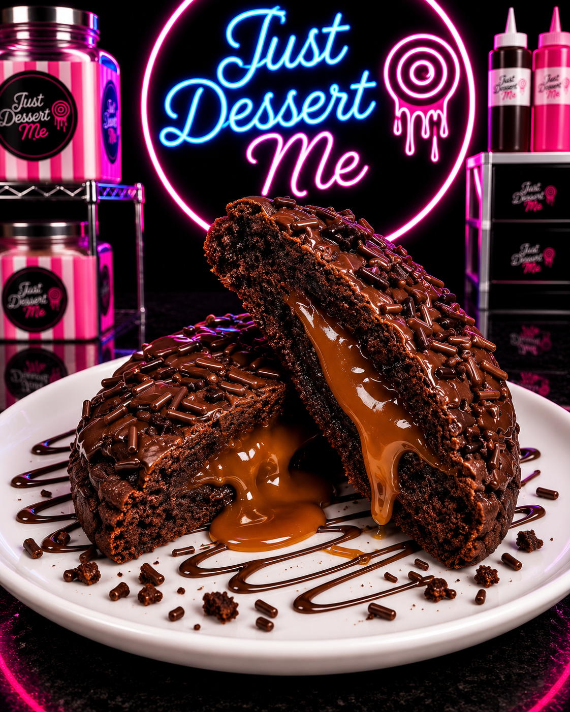 Triple Chocolate Caramel Loaded Cookie — Loaded Cookies Hamilton, baked daily at Just Dessert Me Hillcrest