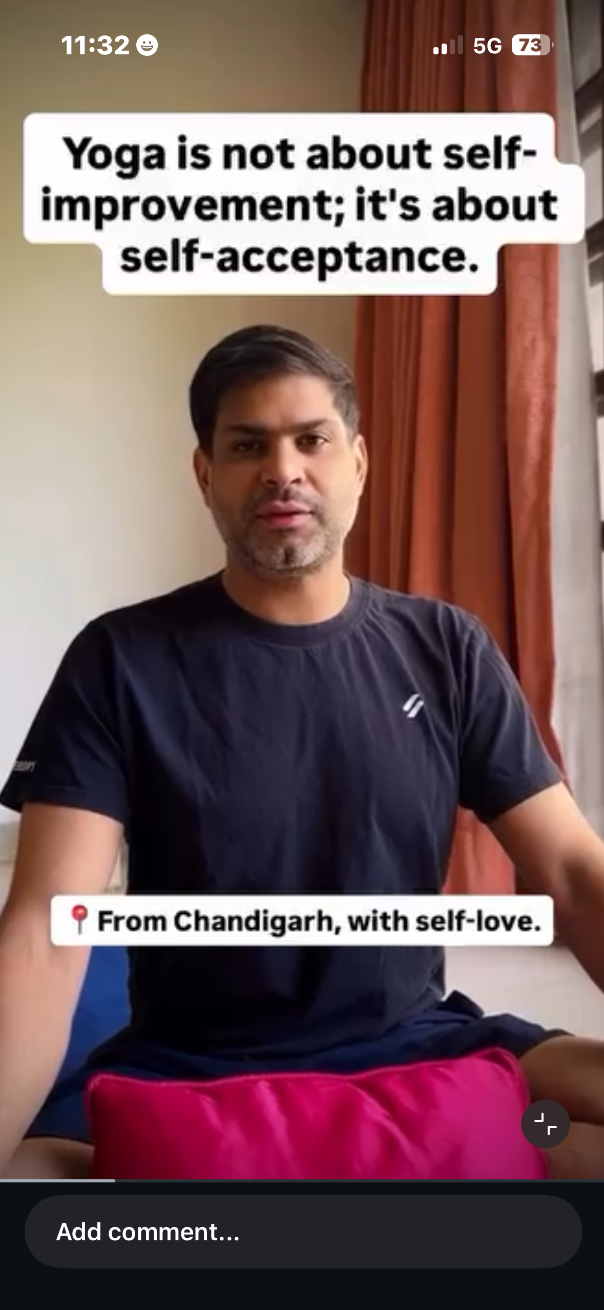 Yoga is not about self-improvement; it's about self-acceptance