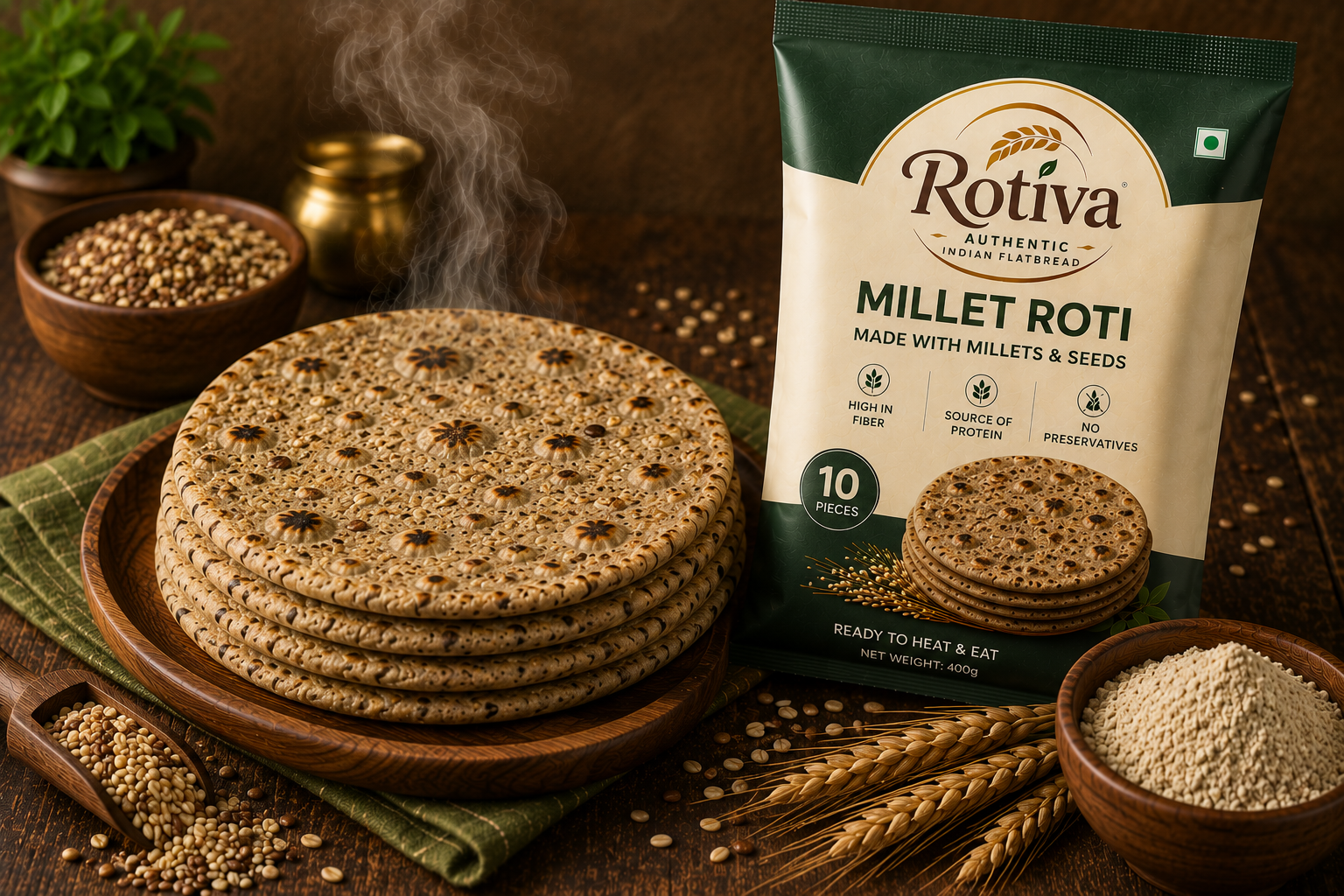 Heritage millets and grains in the Rotiva kitchen