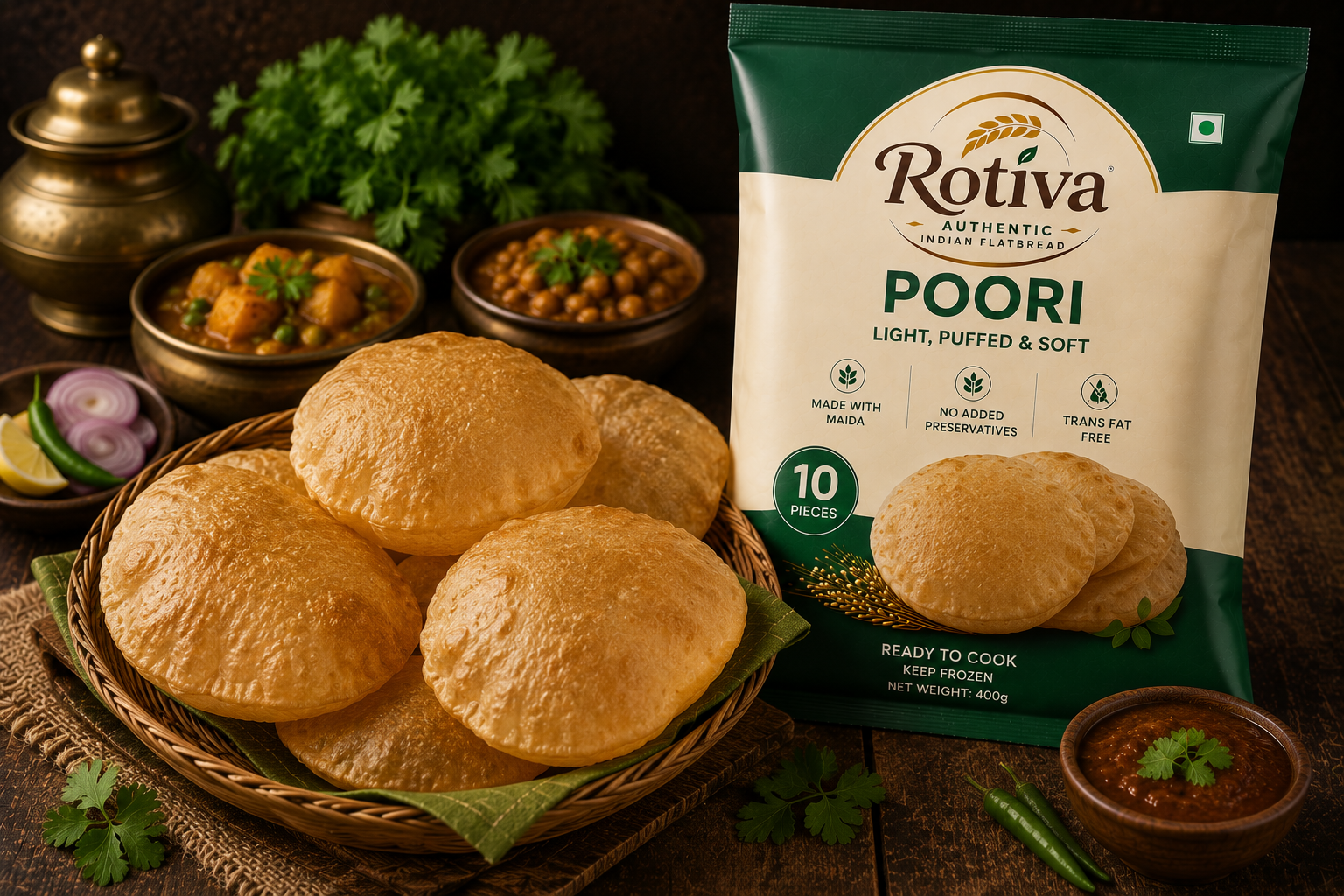 Poori — Light, puffed and golden — festive mornings, any day of the week.