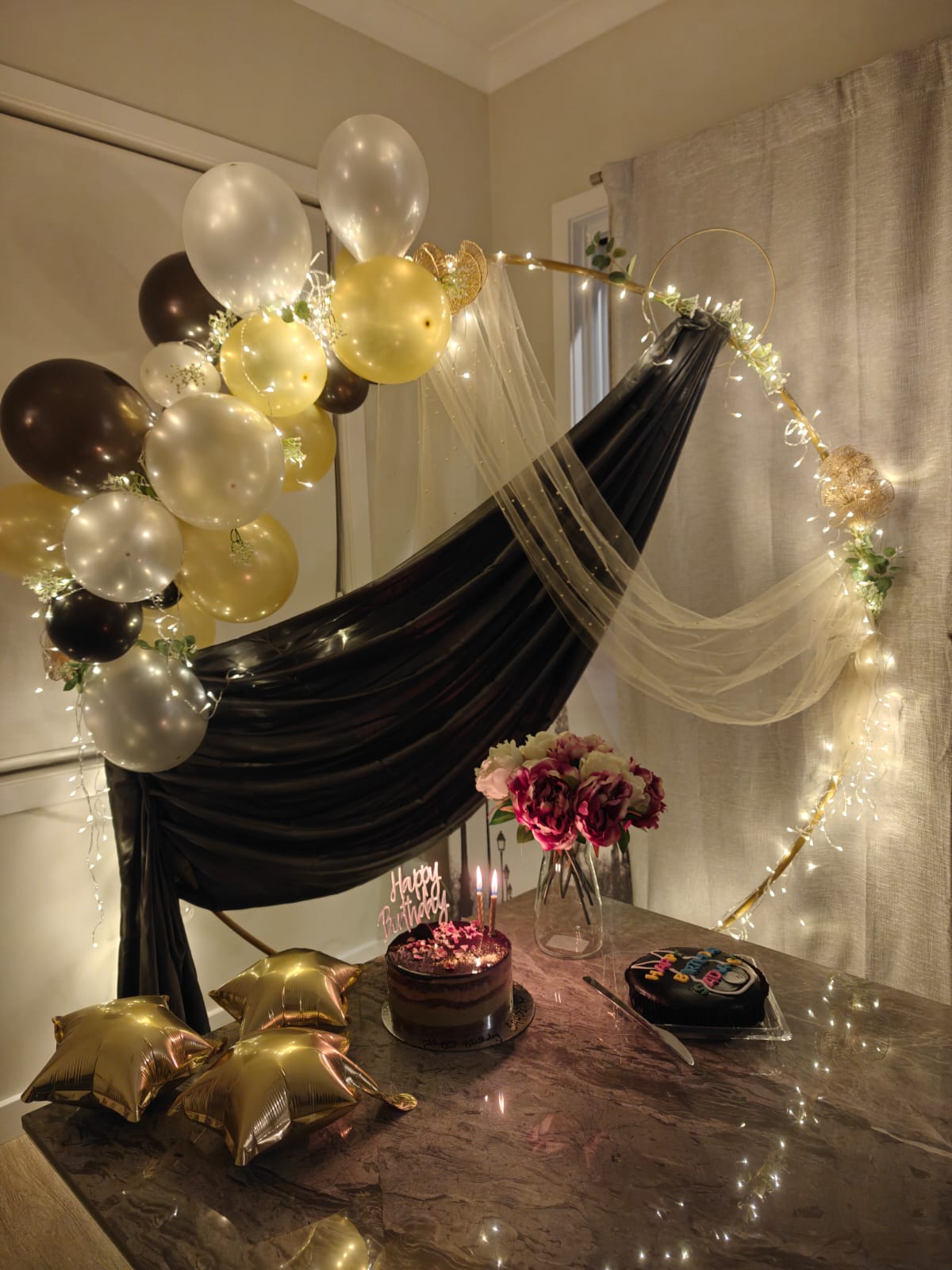 Candlelit Cake Setup