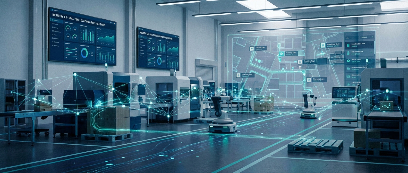 HexaHash Industry 4.0 smart factory — real-time RFID, RTLS and IoT visibility