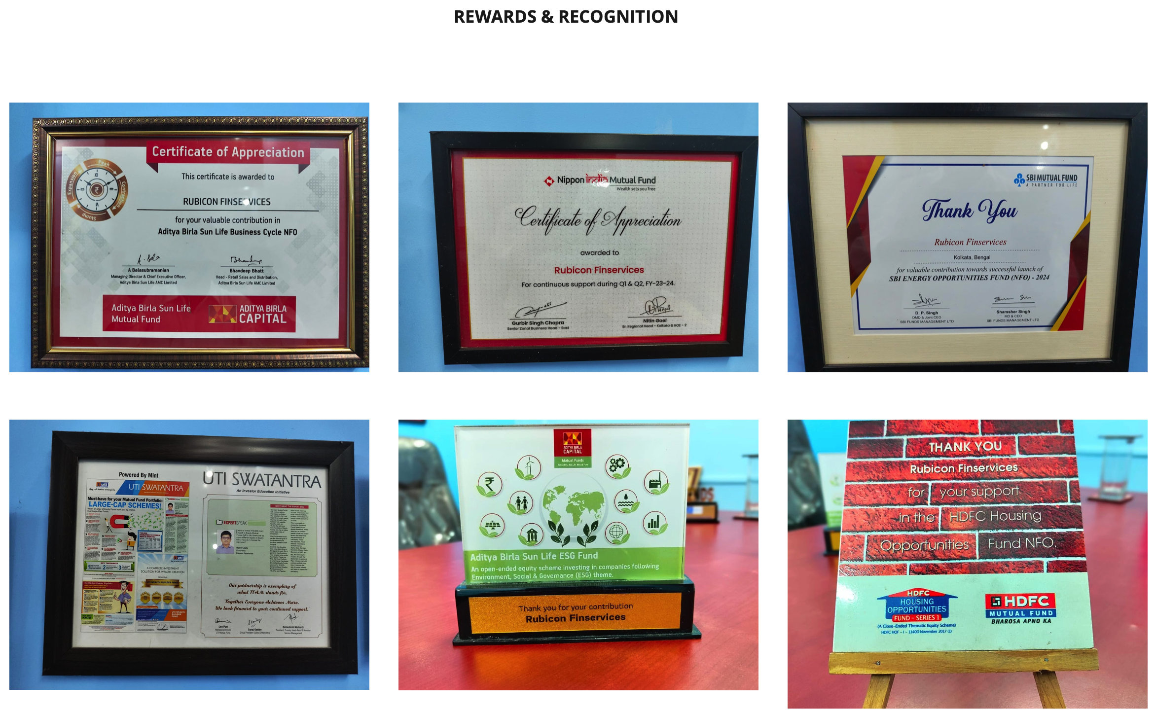 Rewards and Recognition from leading AMCs
