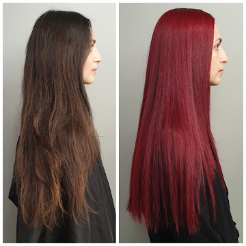 Avant/Après Rouge Intense — Avant/Après par Élodie Hue, coloriste créative Paris