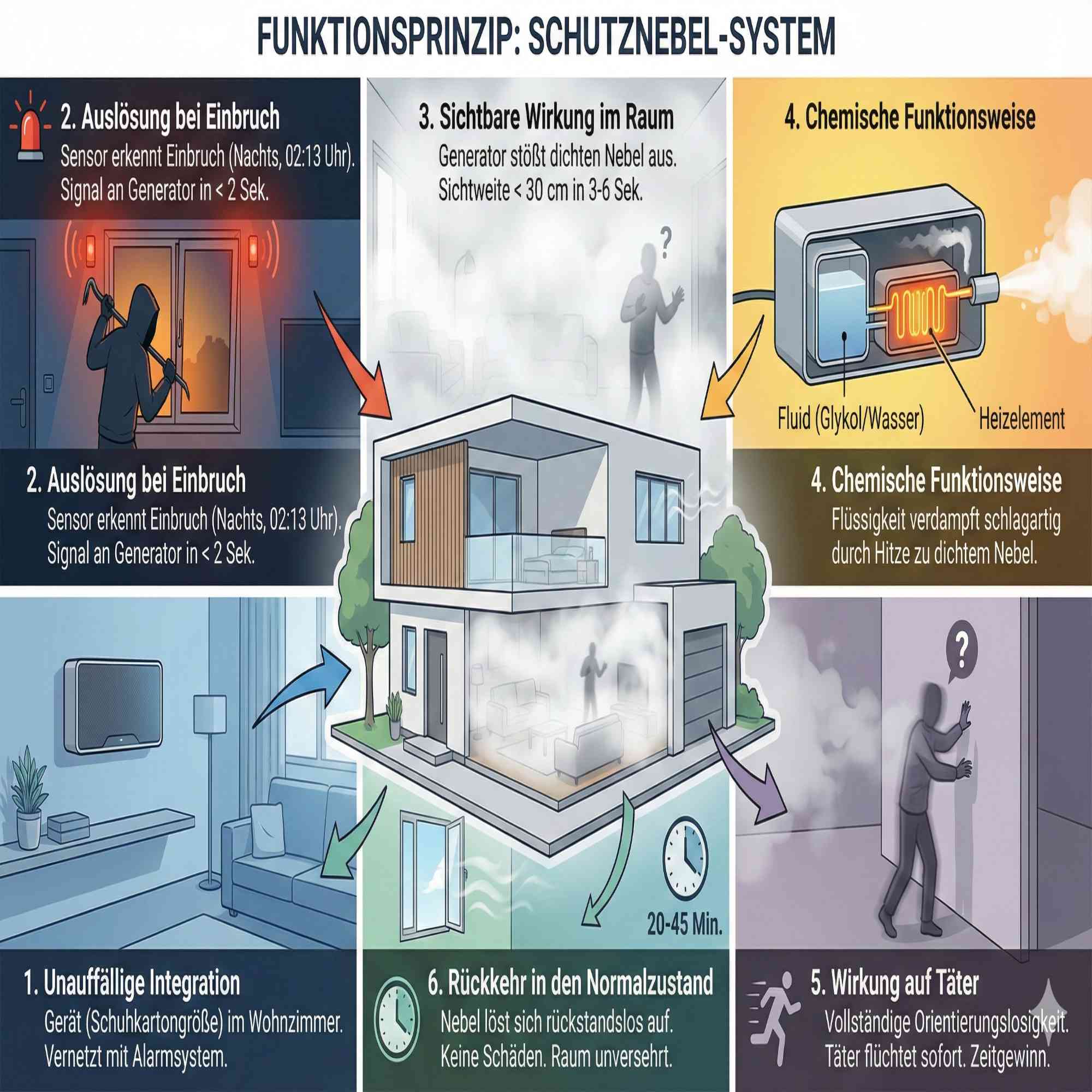 Schutznebel System Funktionsprinzip - Infografik