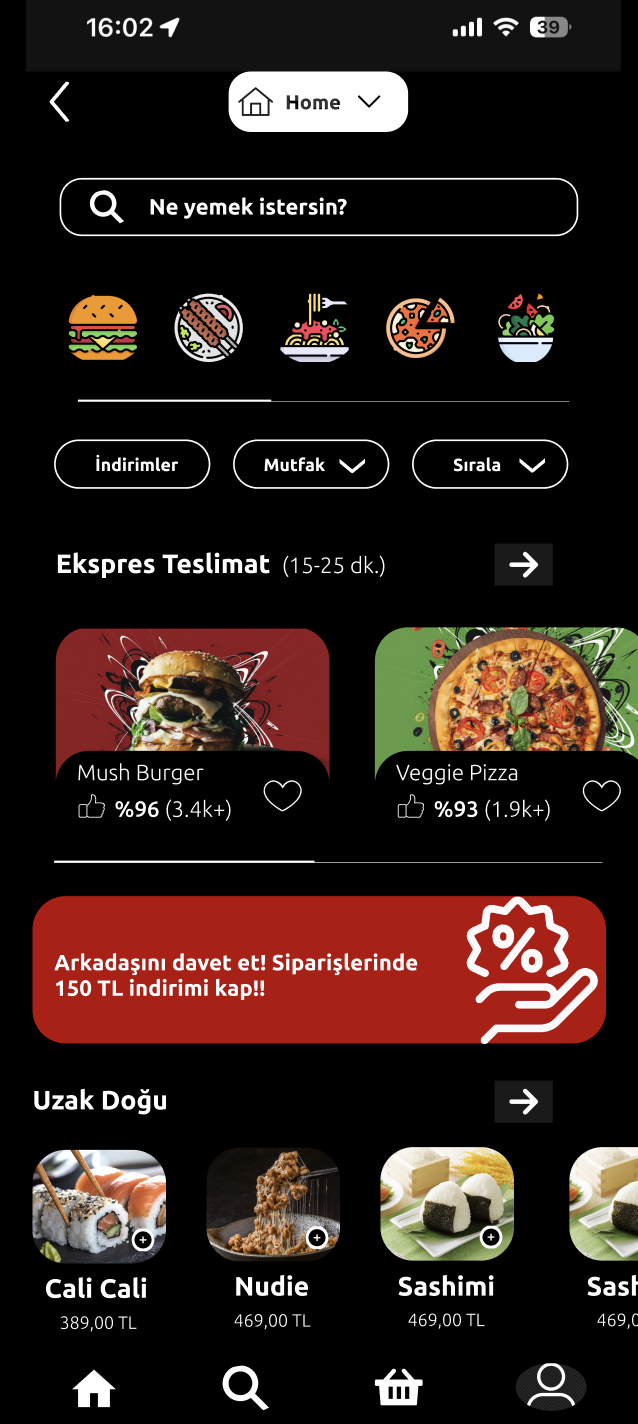 SEFER App - Ana Ekran