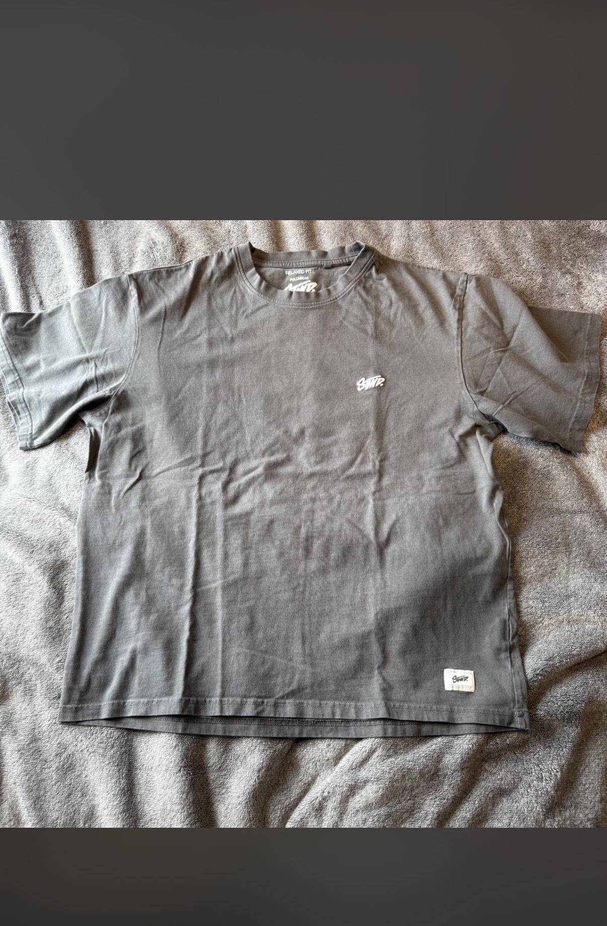 Pull&Bear Relaxed Fit Tee — Charcoal
